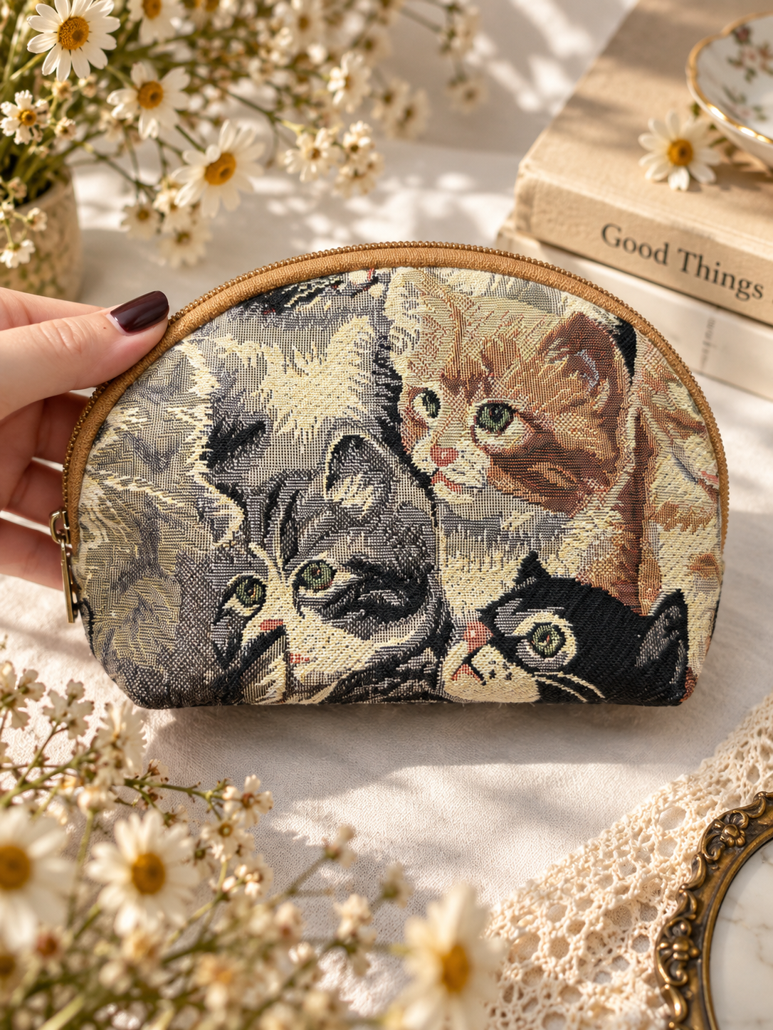 Cat Parade — Vintage Goblen Kedi Çantası