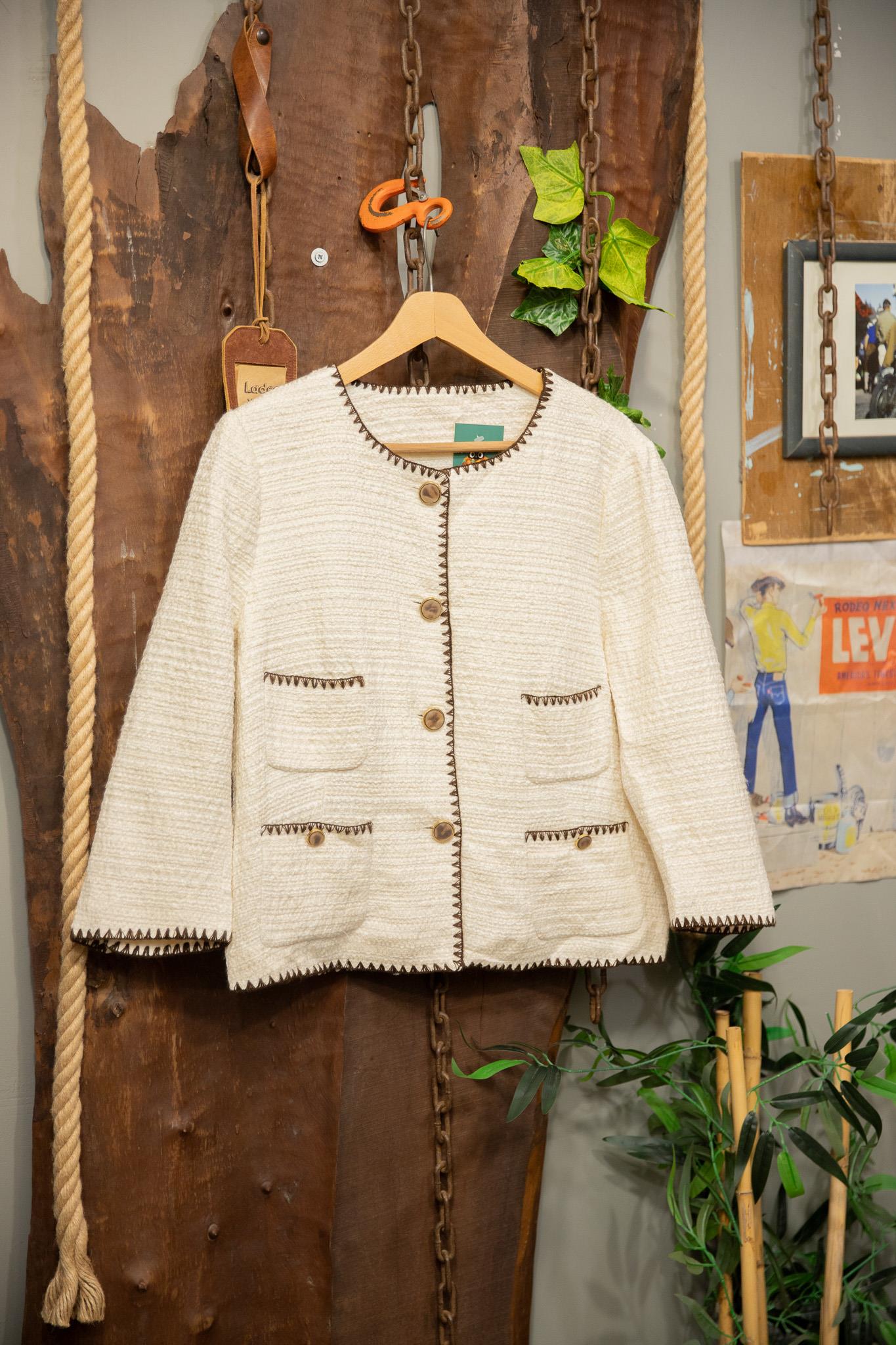 Chanel Style Krem Blazer Ceket