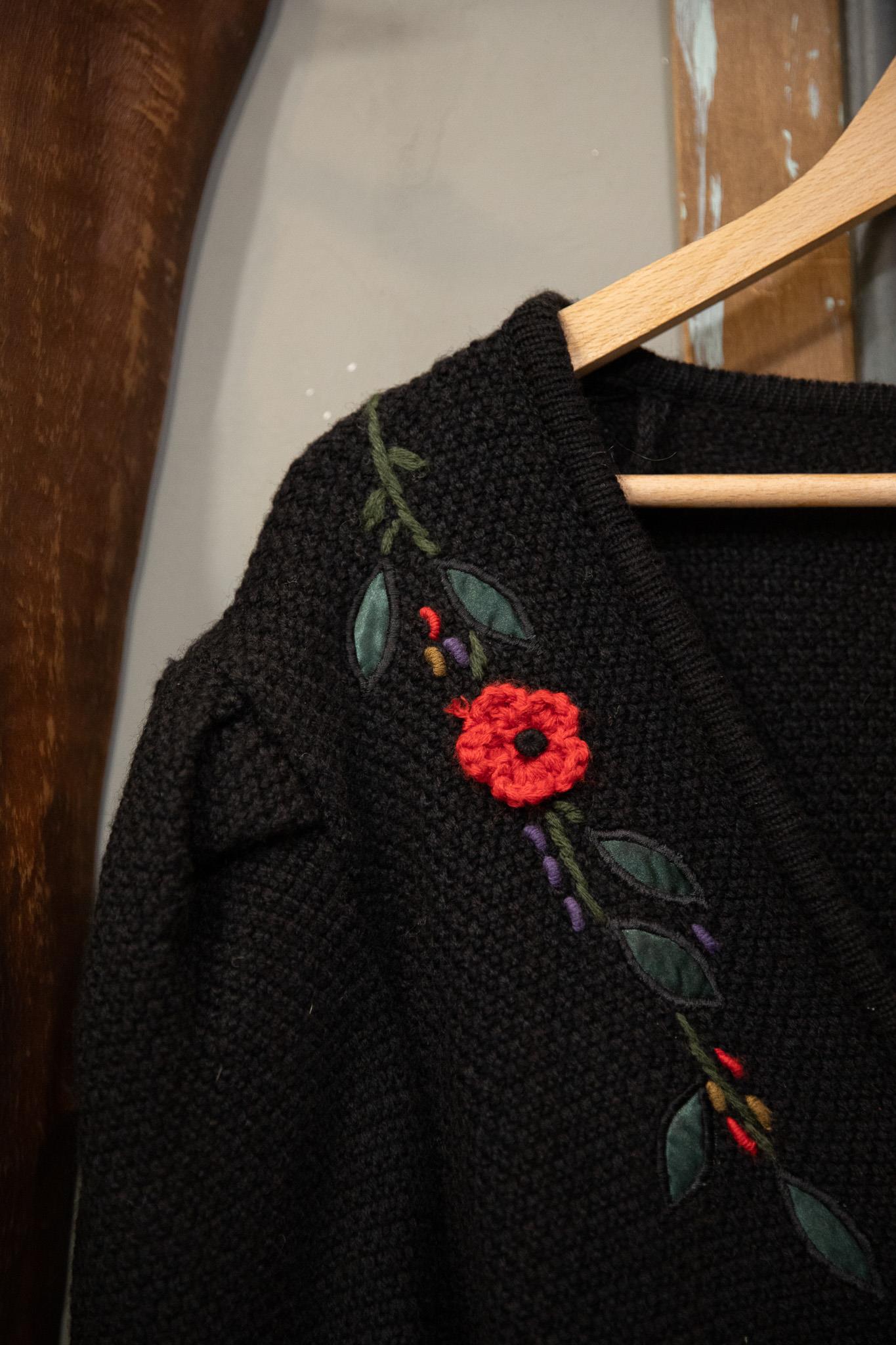 Chic Flower Knit Hırka-Ceket