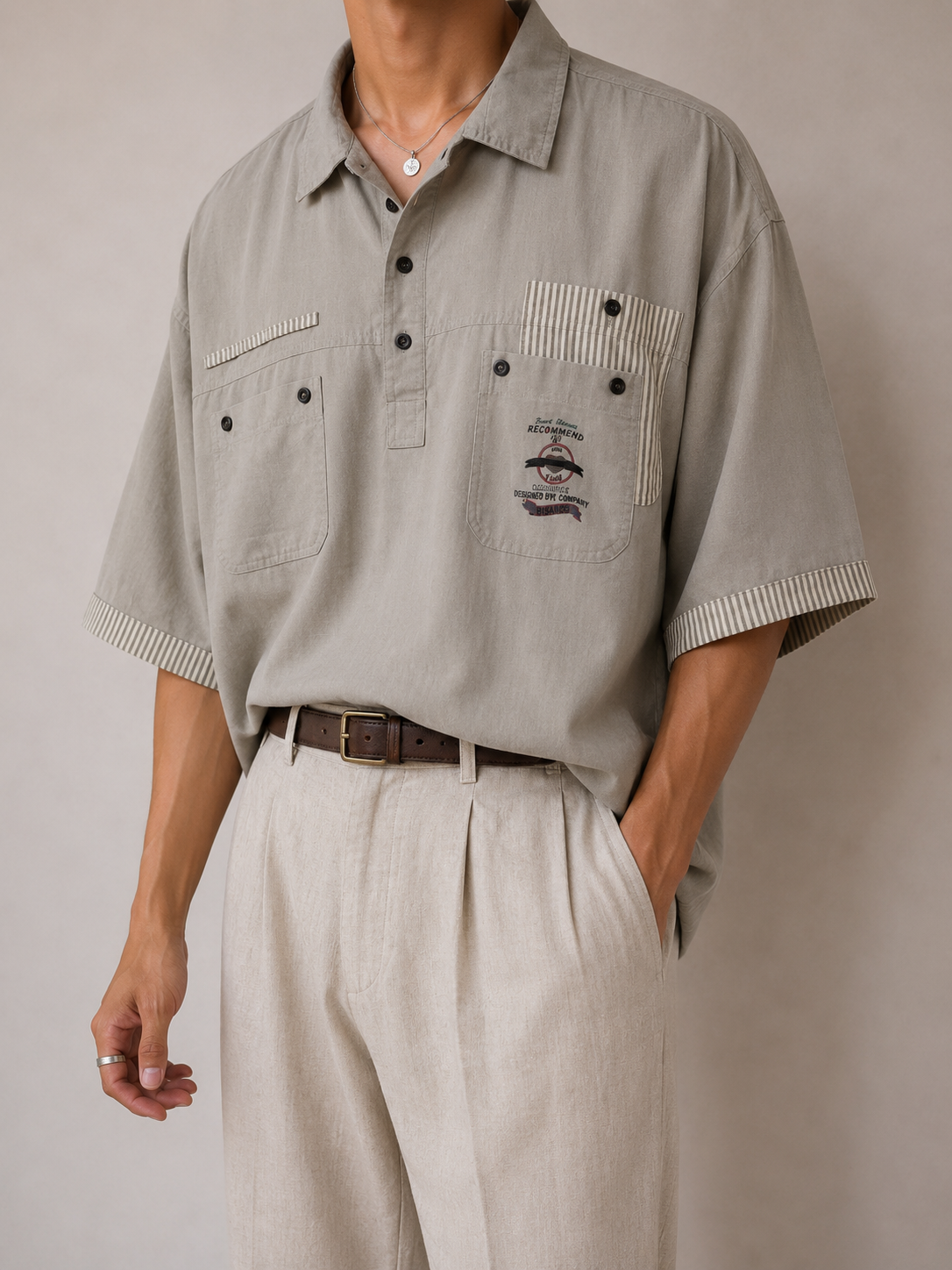 Çift Cepli Workwear Safari Gömlek
