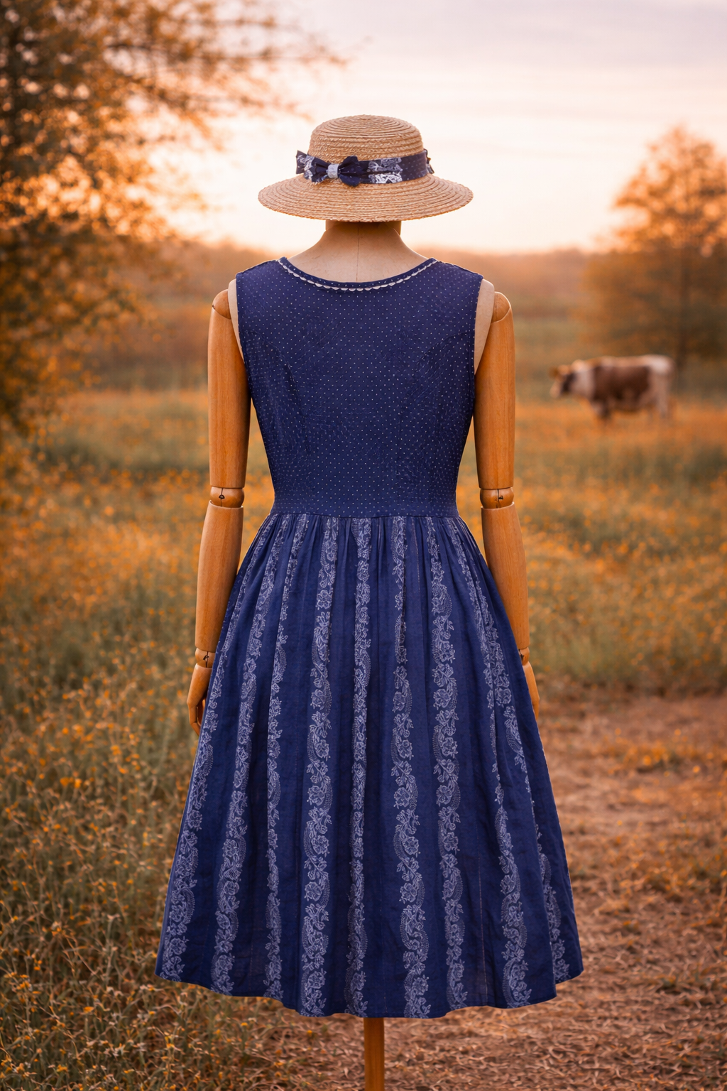 Classic 80s Alpine Moser Polka Dönem Elbise