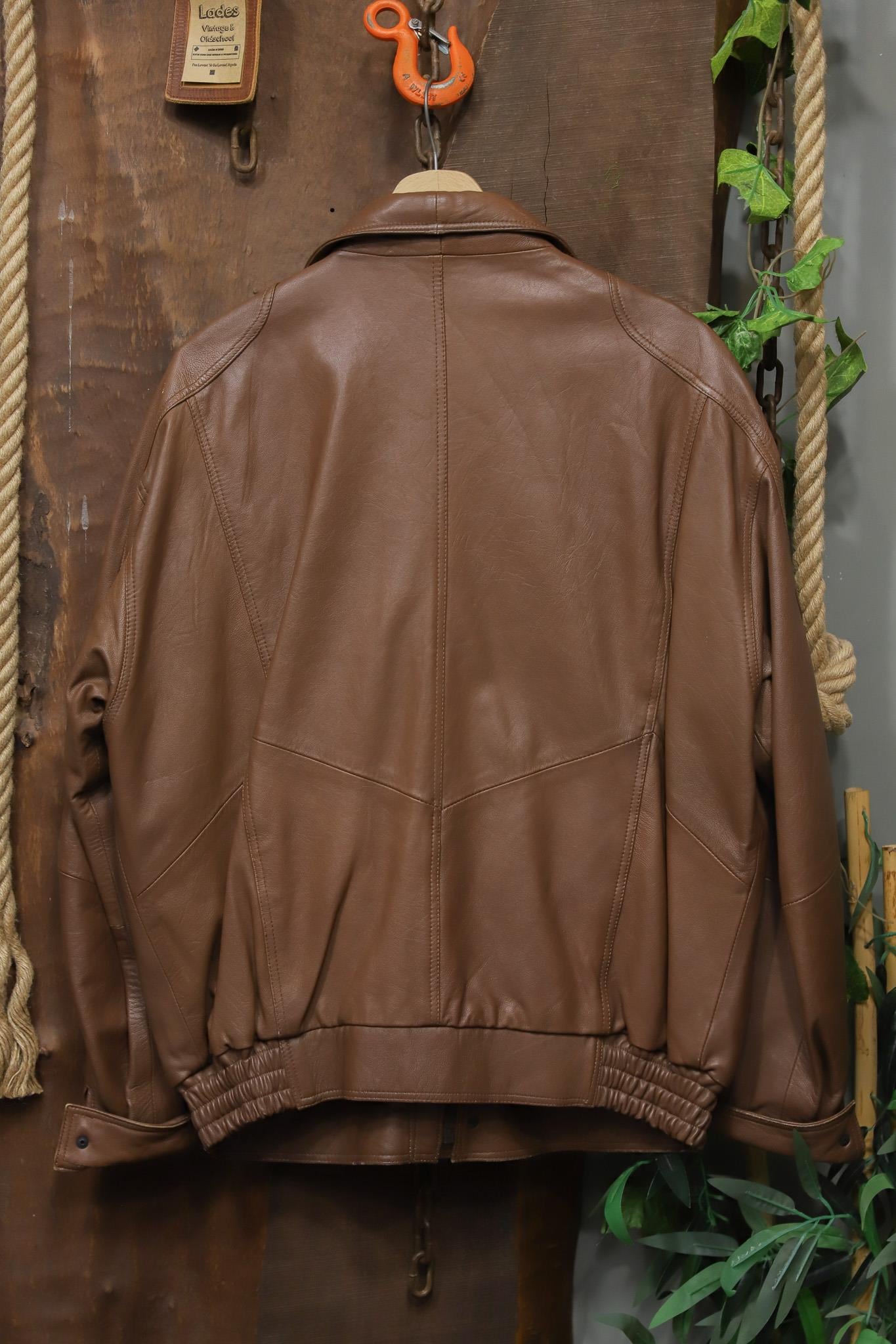 Classic 80s Brown Bomber Deri Ceket