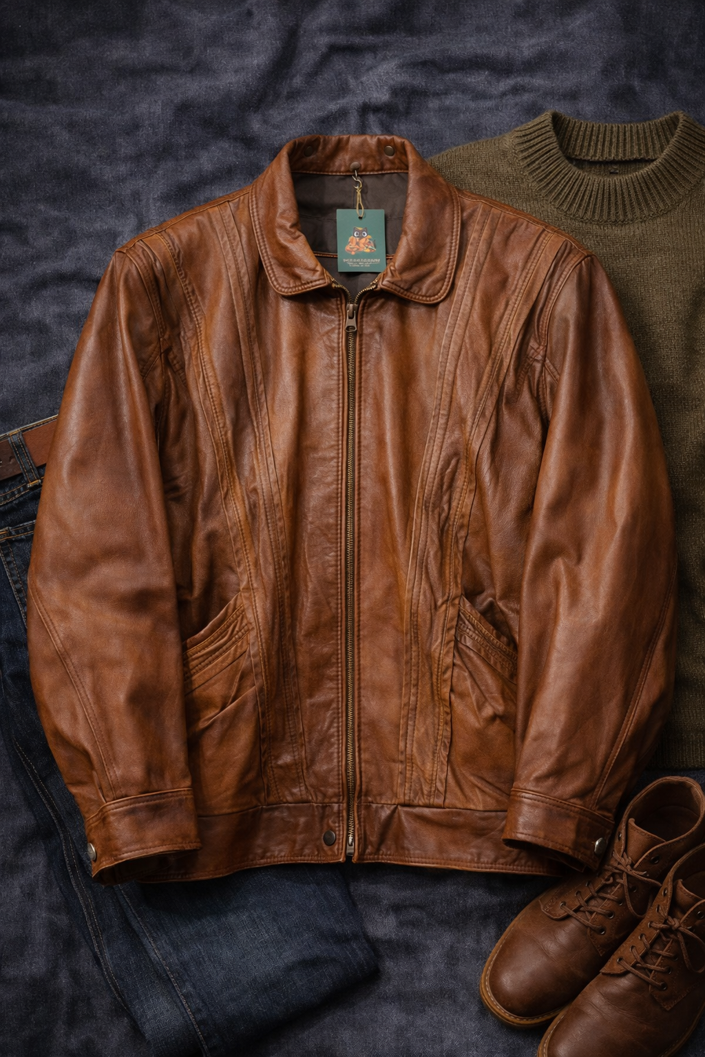 Classic Brown Bomber Deri Ceket