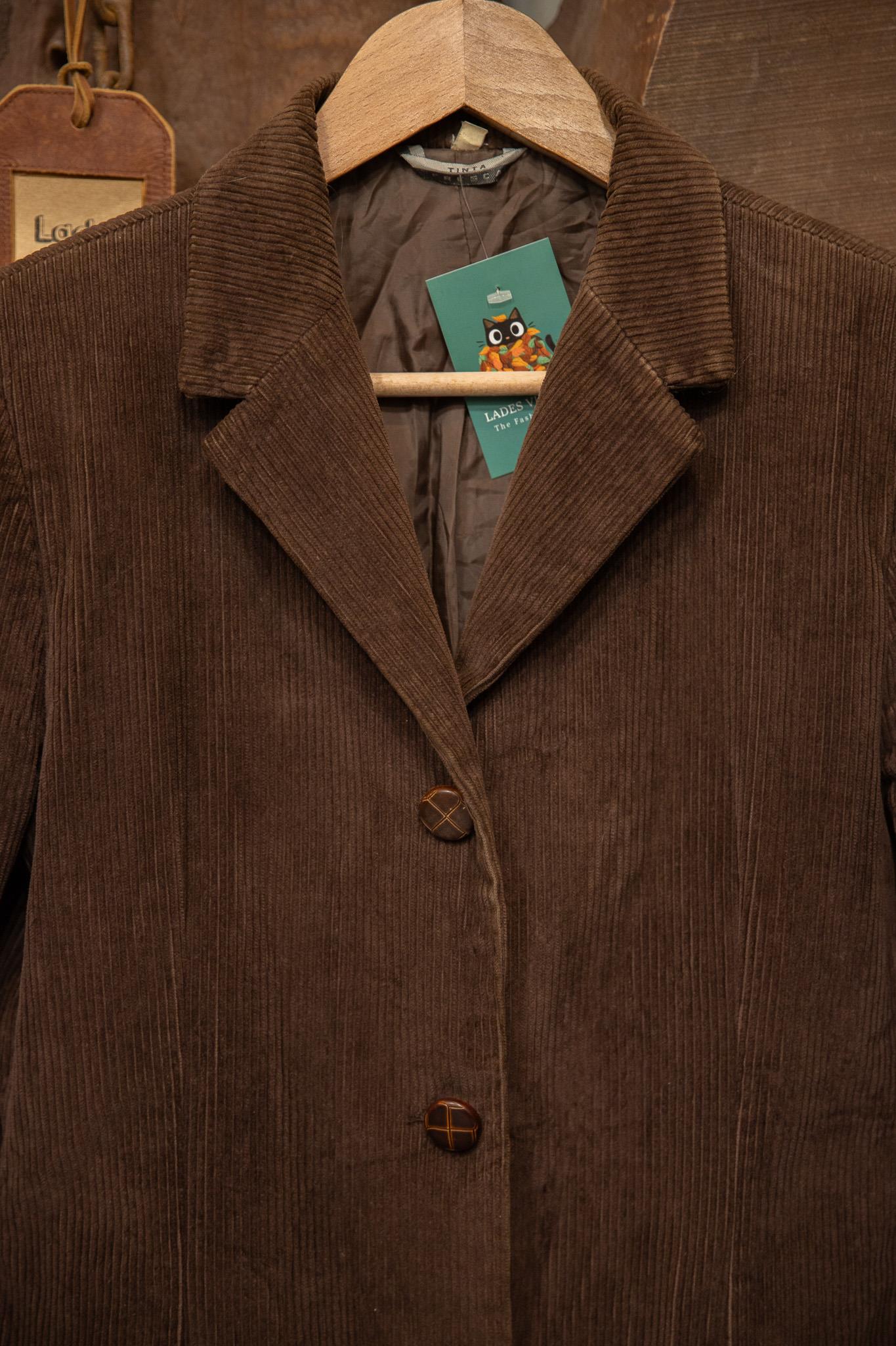 Classic Brown Kadife Blazer Ceket