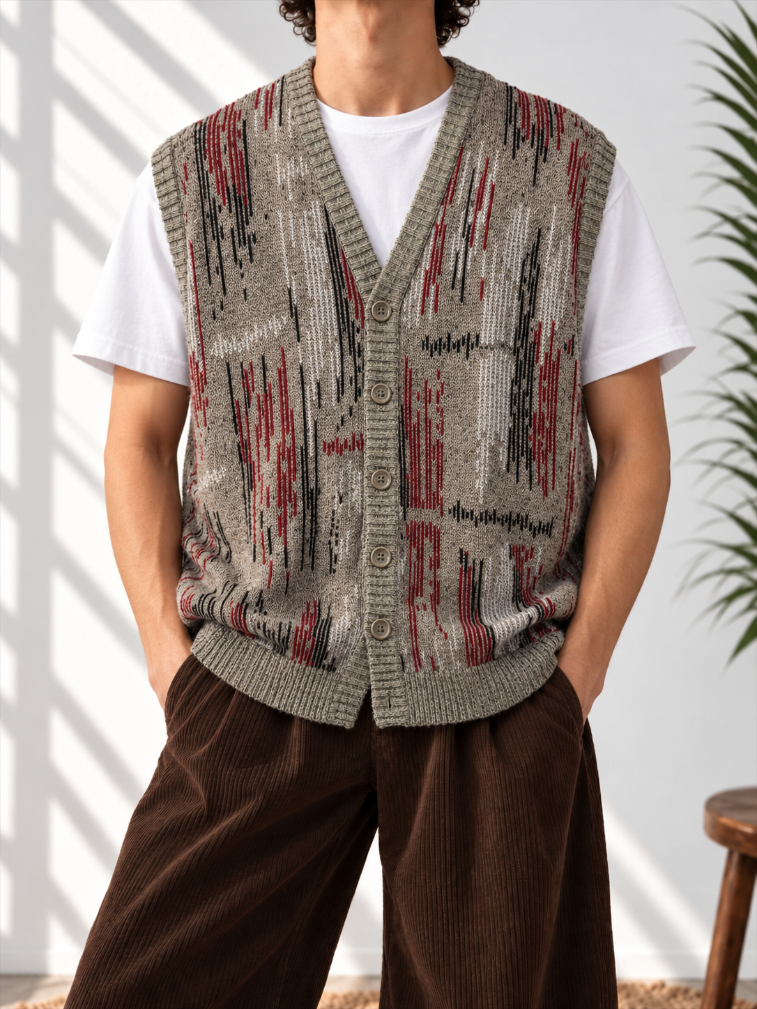 Classic Burgundy Örgü Süveter