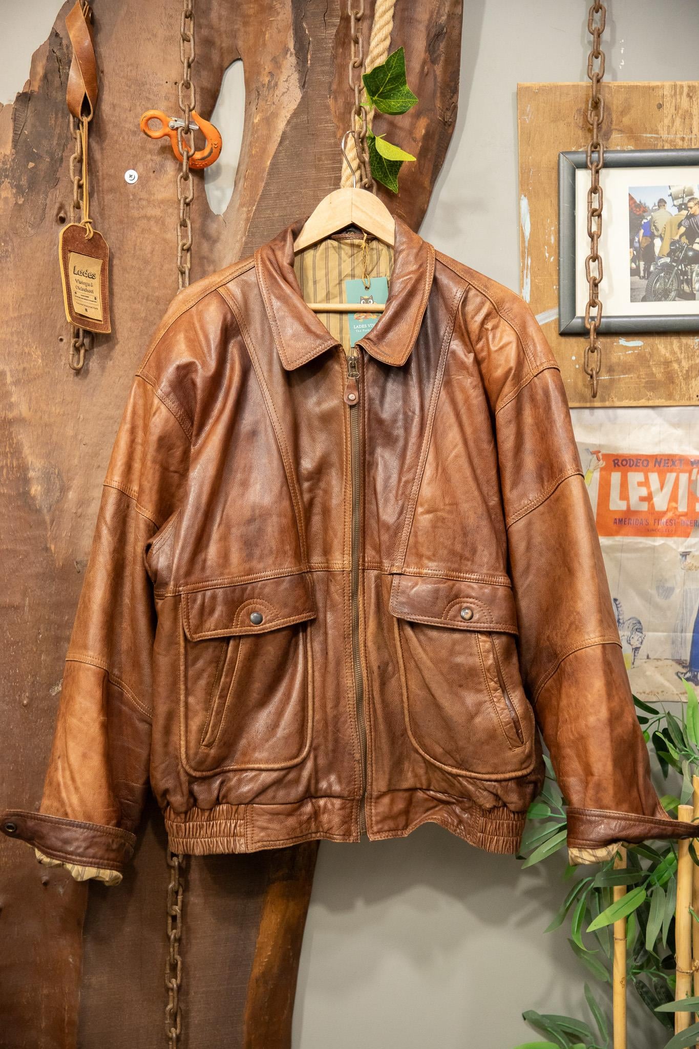 Classic Kahve Bomber Deri Ceket