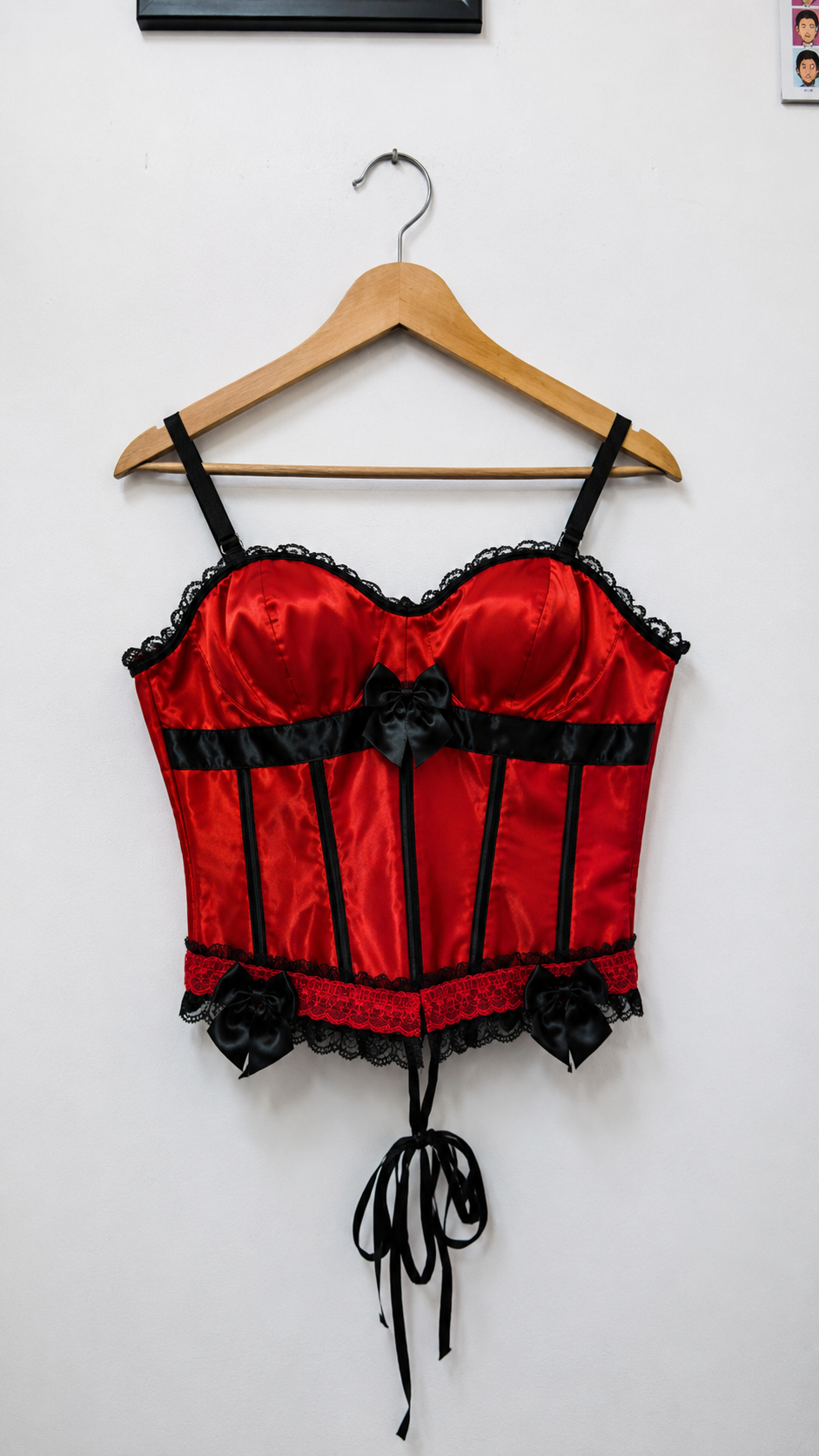 Dantelli 90s Saten Fiyonklu Korse