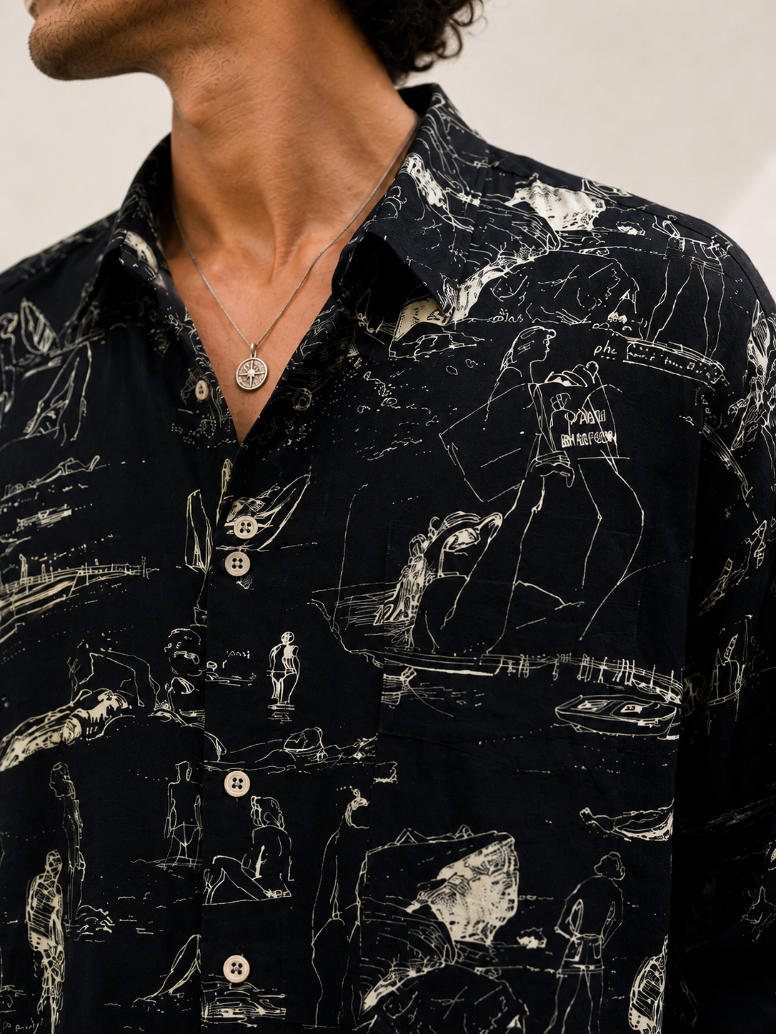 Dark Paisley 90s Gömlek