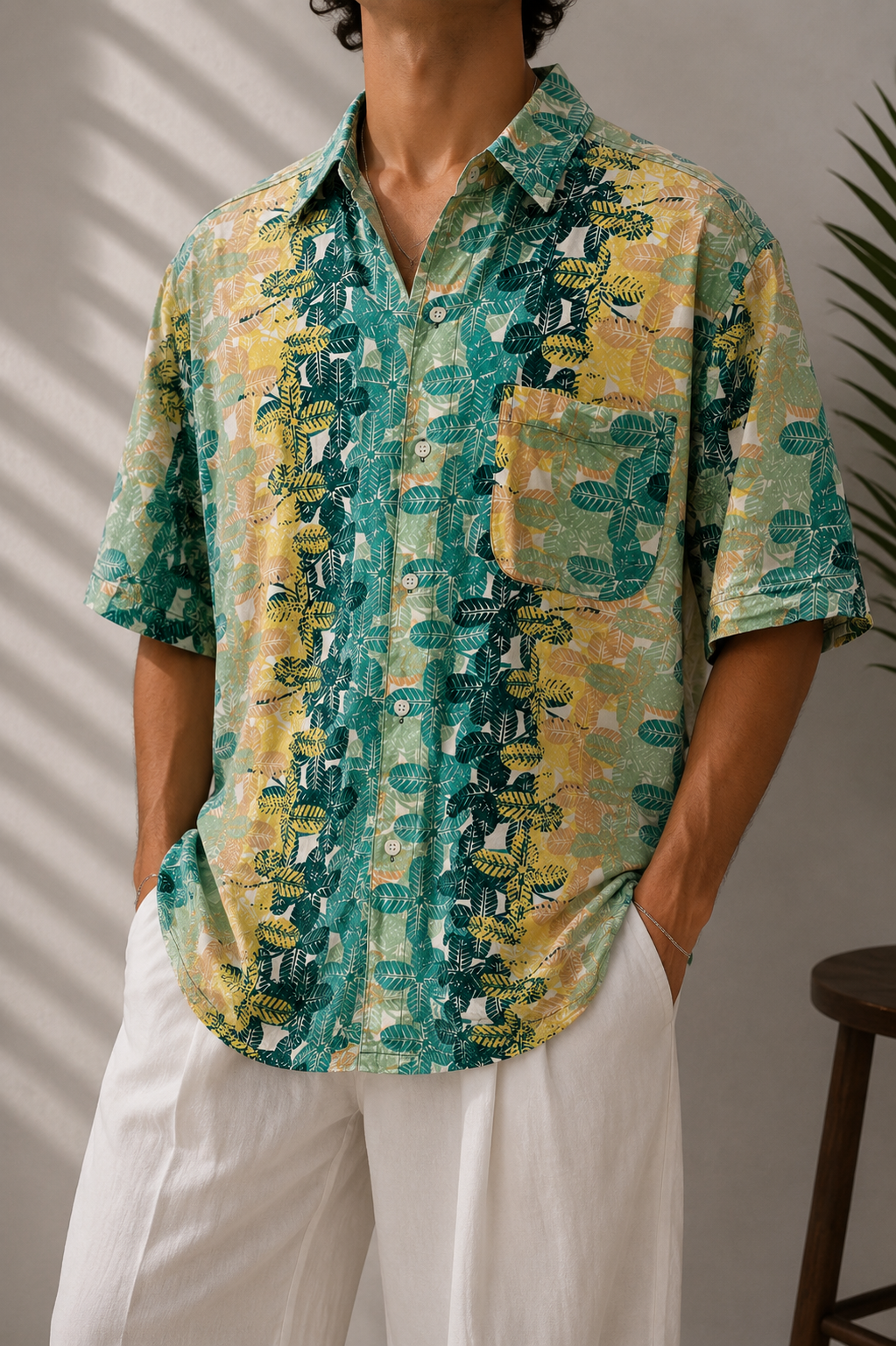 Esintili Hawaii Tarz Gömlek
