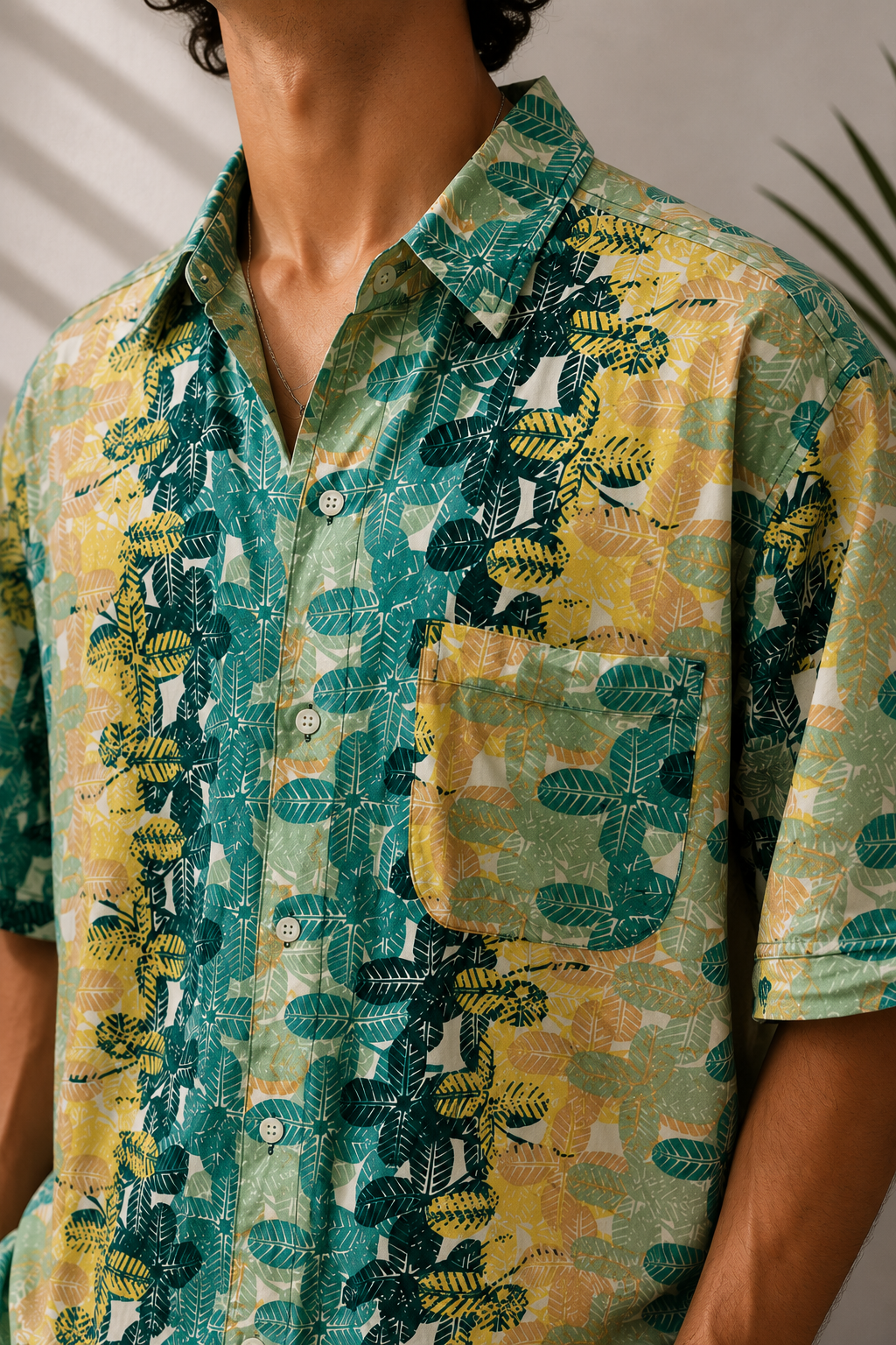 Esintili Hawaii Tarz Gömlek