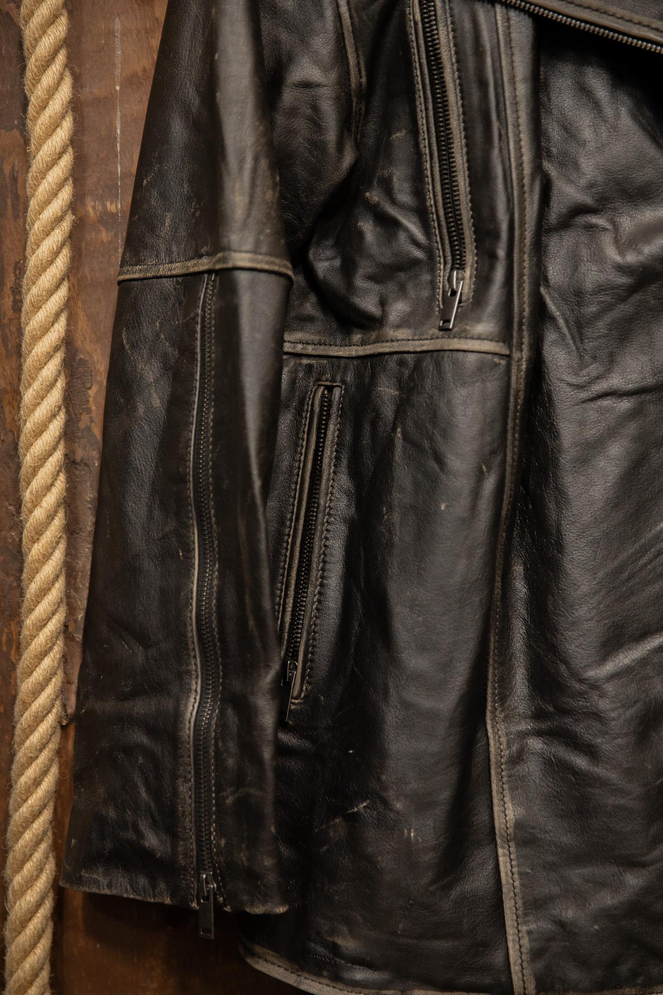 Eskitme American Biker Deri Ceket