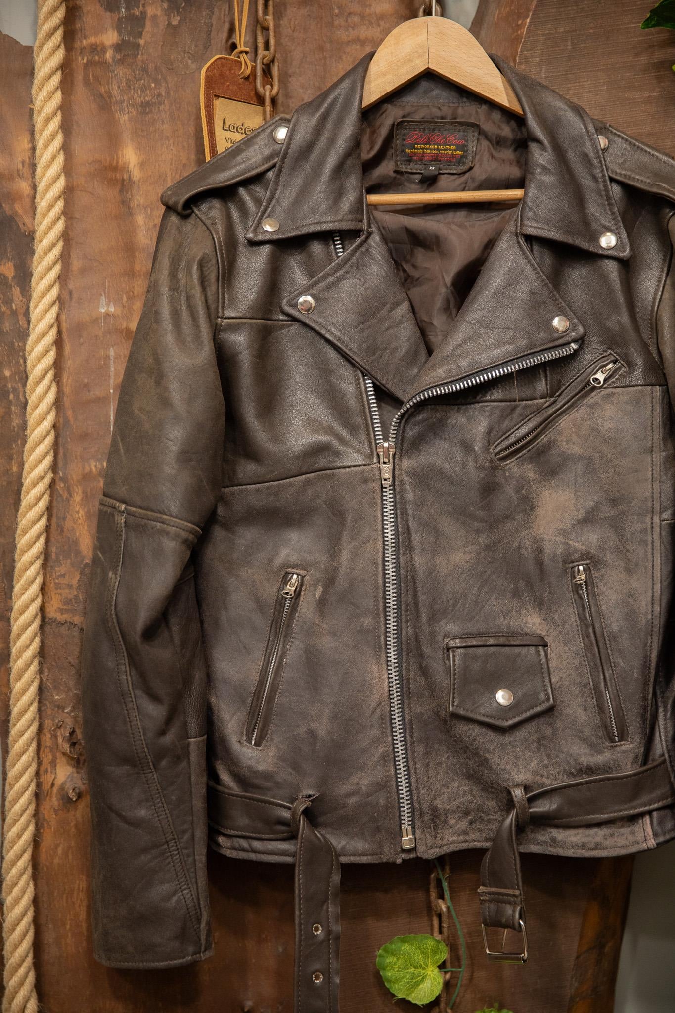 Eskitme Biker Moto Deri Ceket