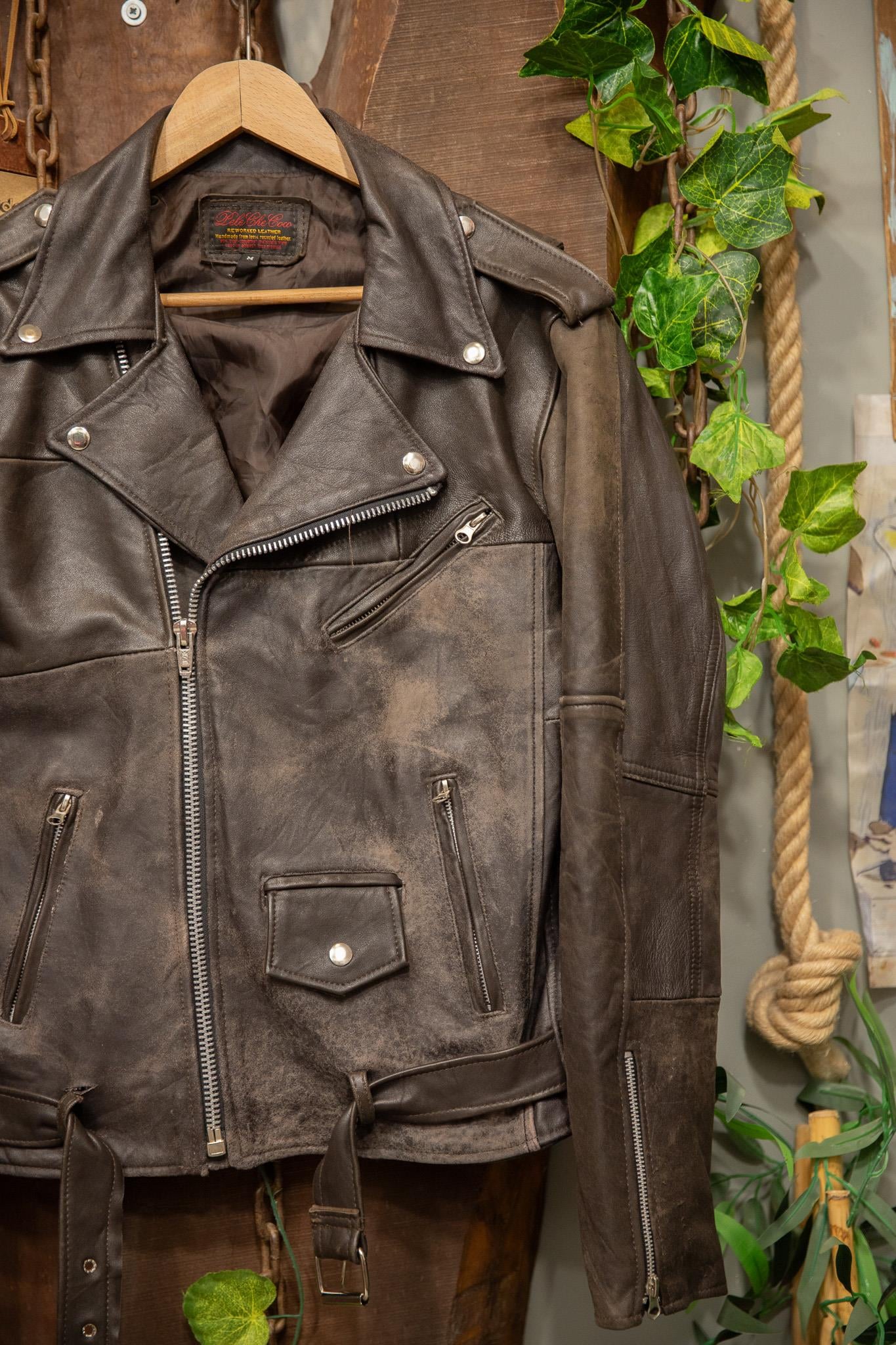 Eskitme Biker Moto Deri Ceket
