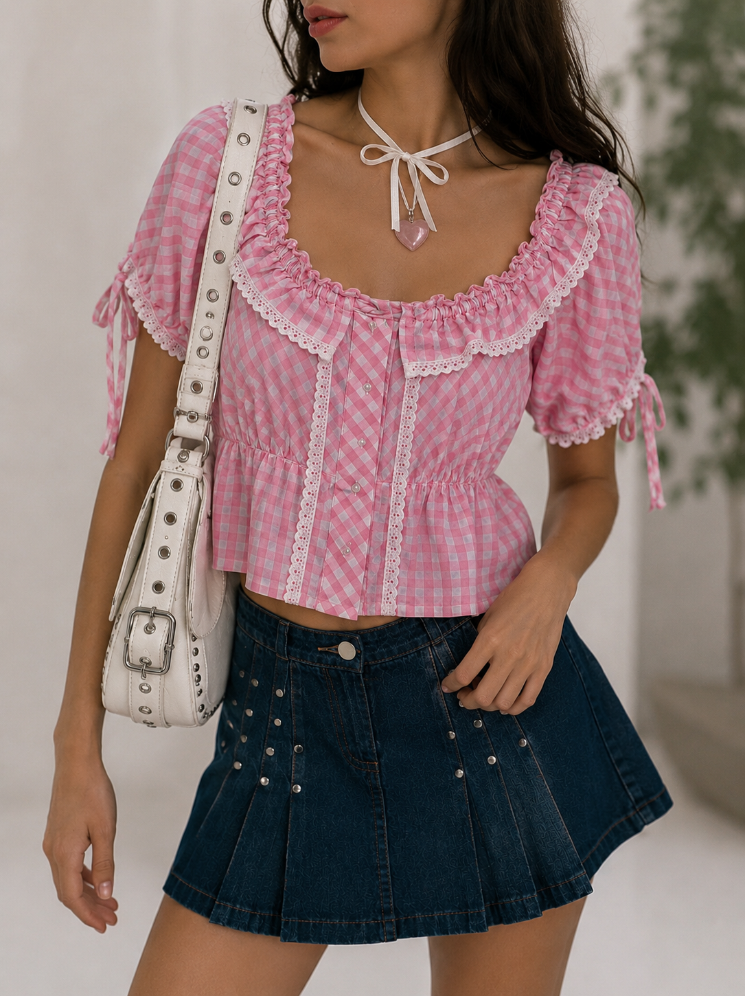 Esmara Pink Ekoseli Gömlek/Bluz