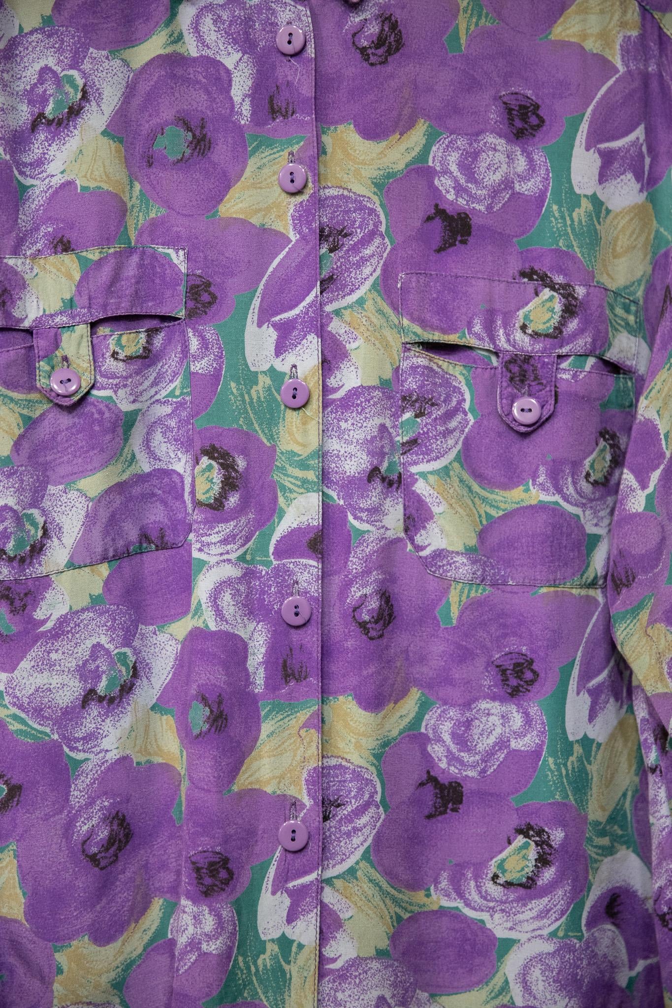 Etnik Purple Salaş Gömlek