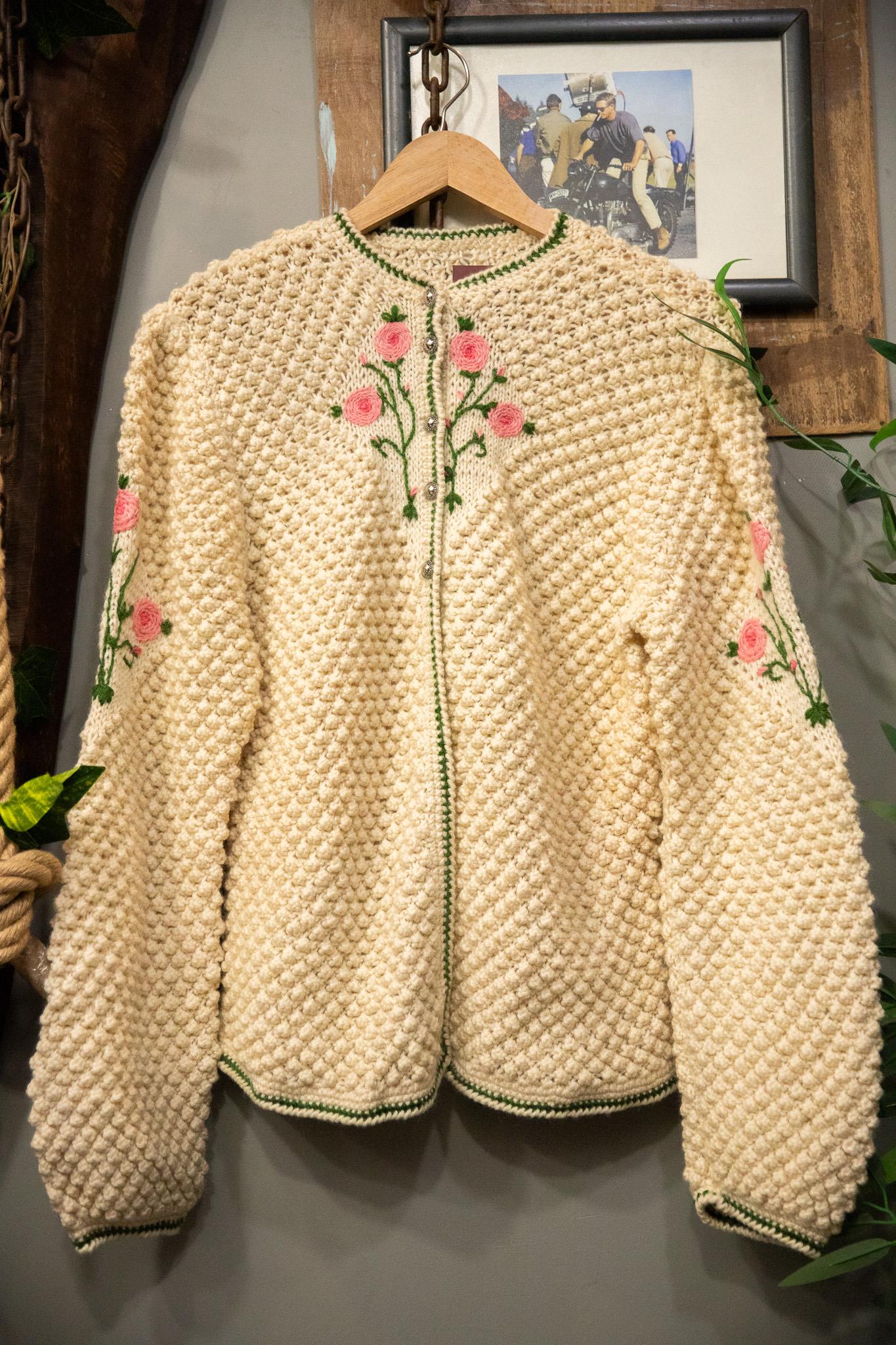 Floral Knit Rose Ceket-Hırka