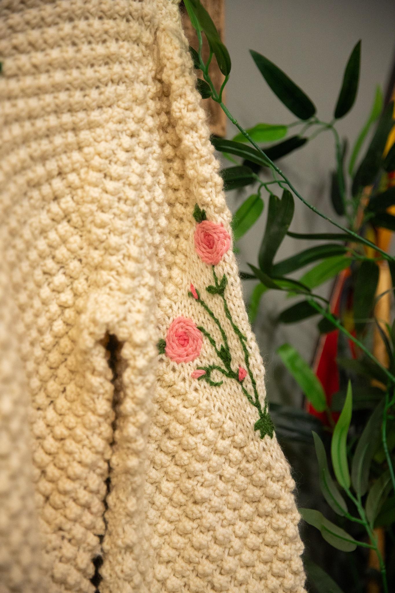 Floral Knit Rose Ceket-Hırka