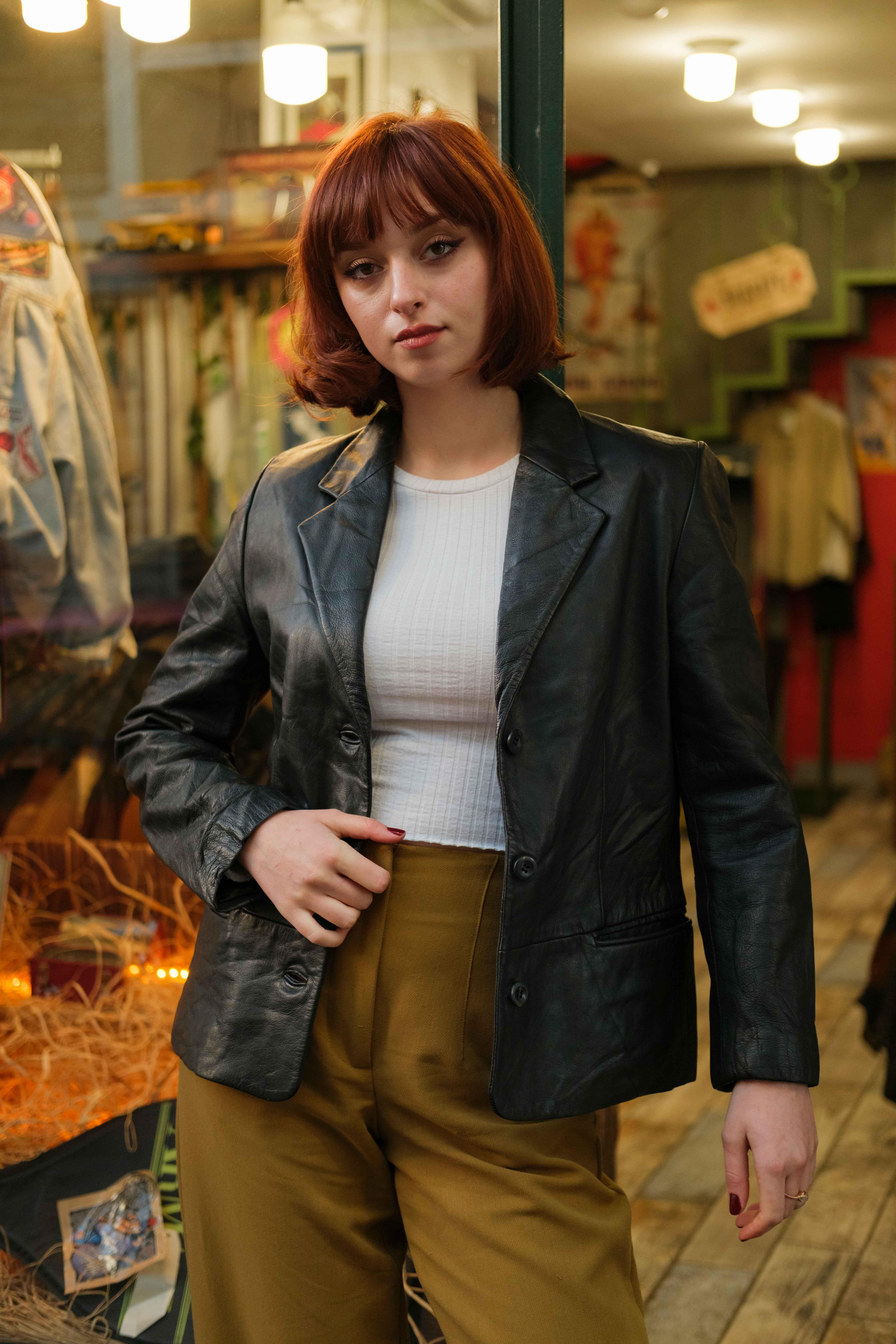France Blazer Model Kadın Deri Ceket
