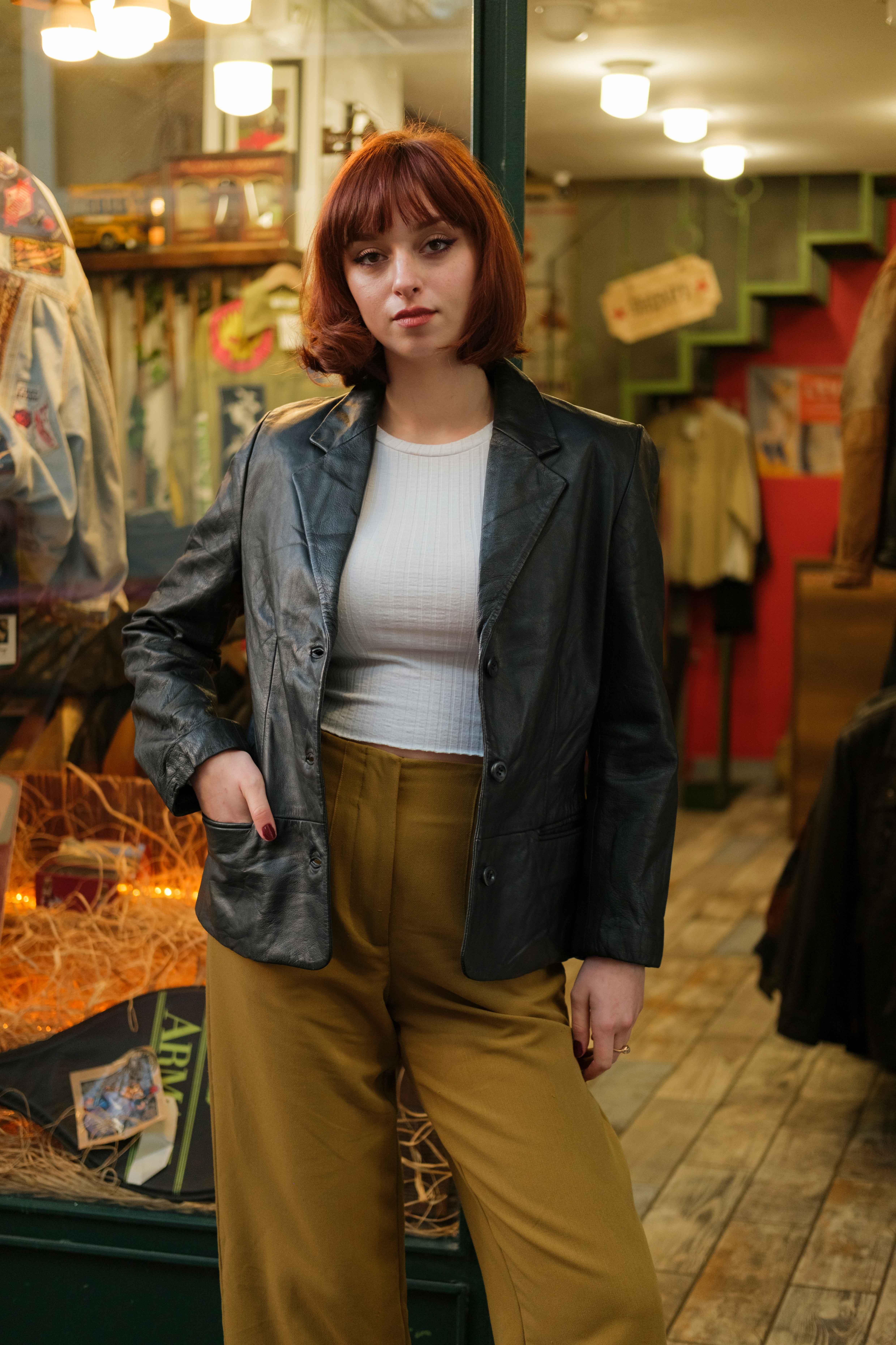 France Blazer Model Kadın Deri Ceket
