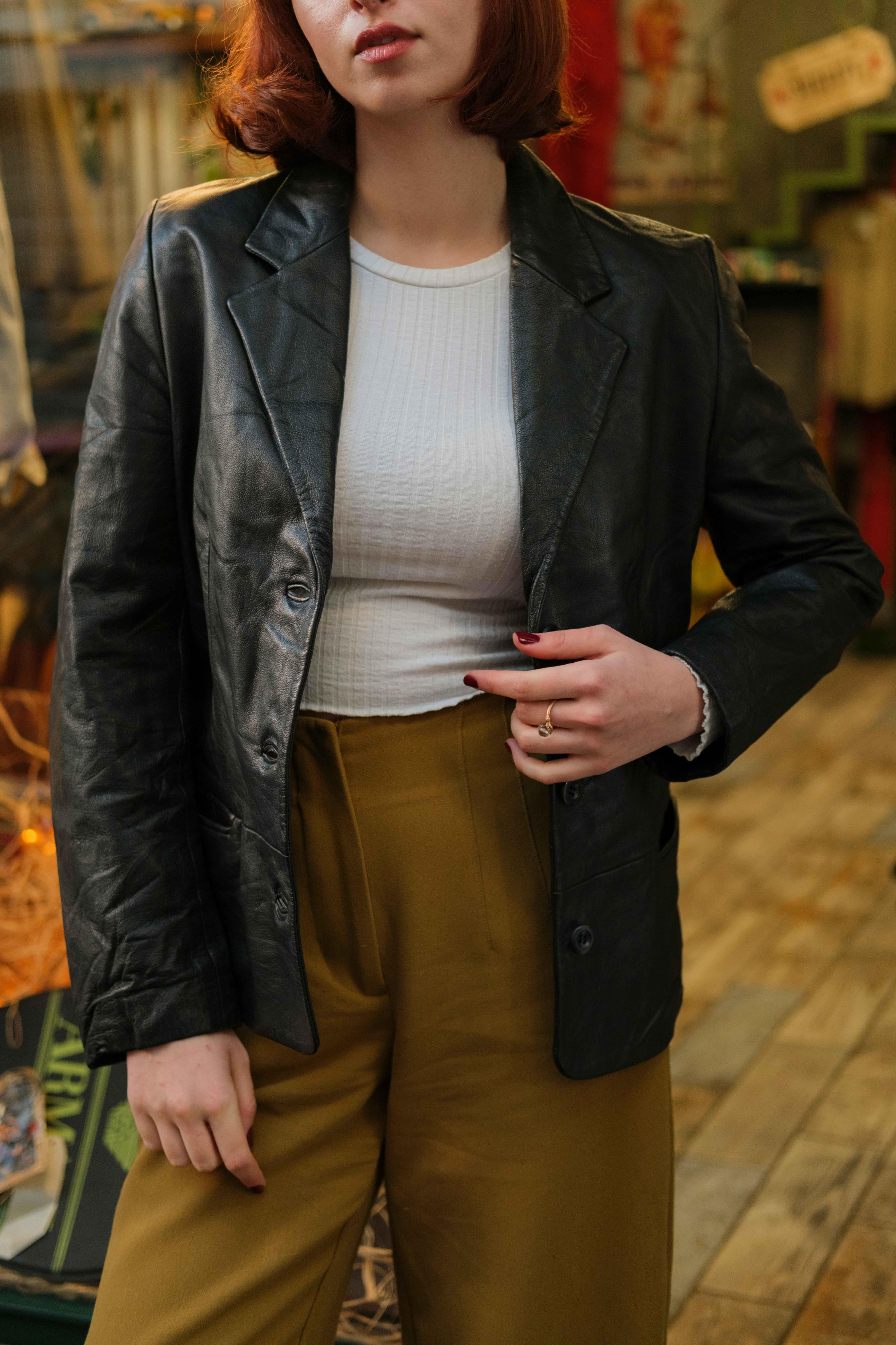 France Blazer Model Kadın Deri Ceket