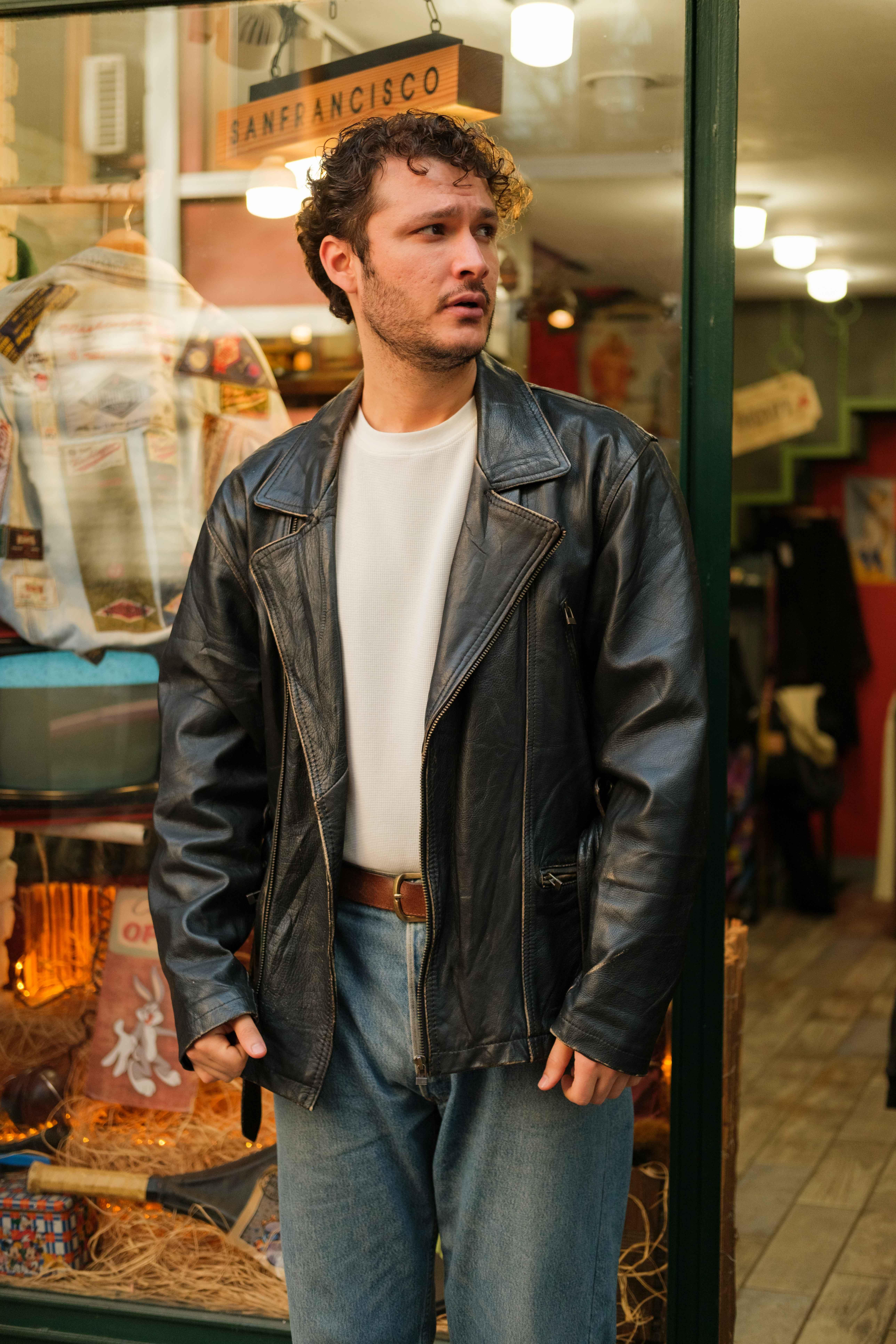 GAUCHO İtalian Eskitme Biker Model Deri Ceket