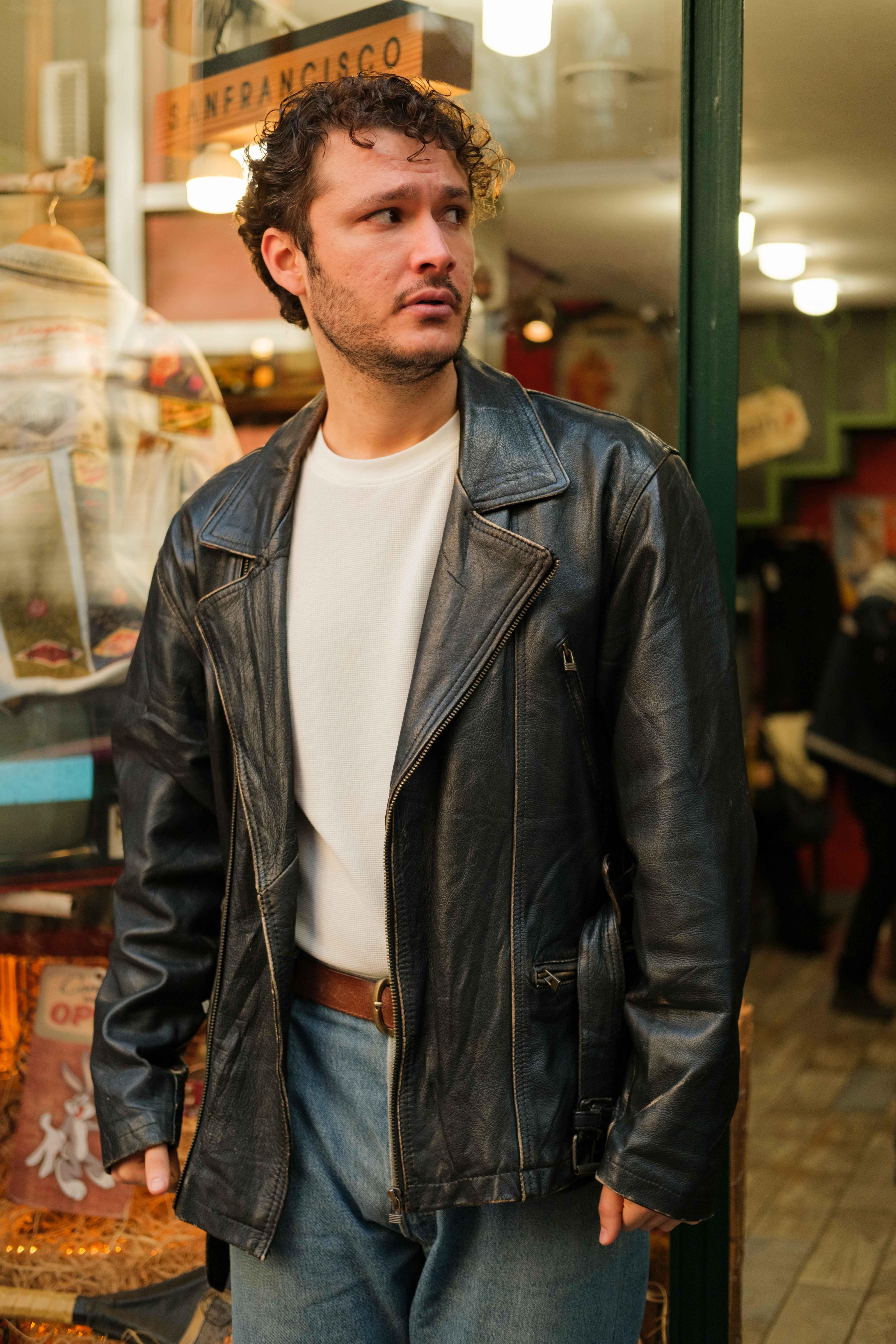 GAUCHO İtalian Eskitme Biker Model Deri Ceket