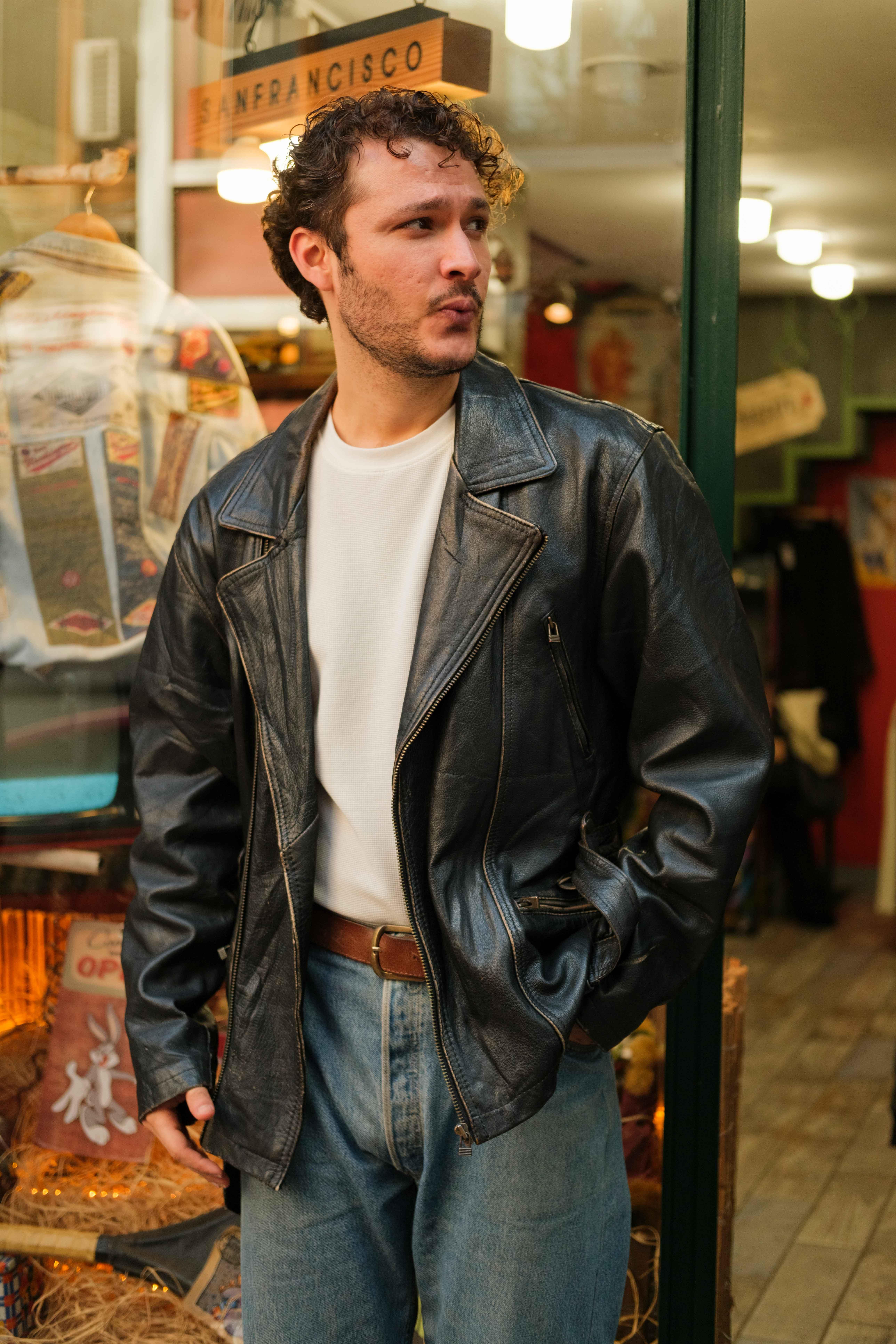 GAUCHO İtalian Eskitme Biker Model Deri Ceket