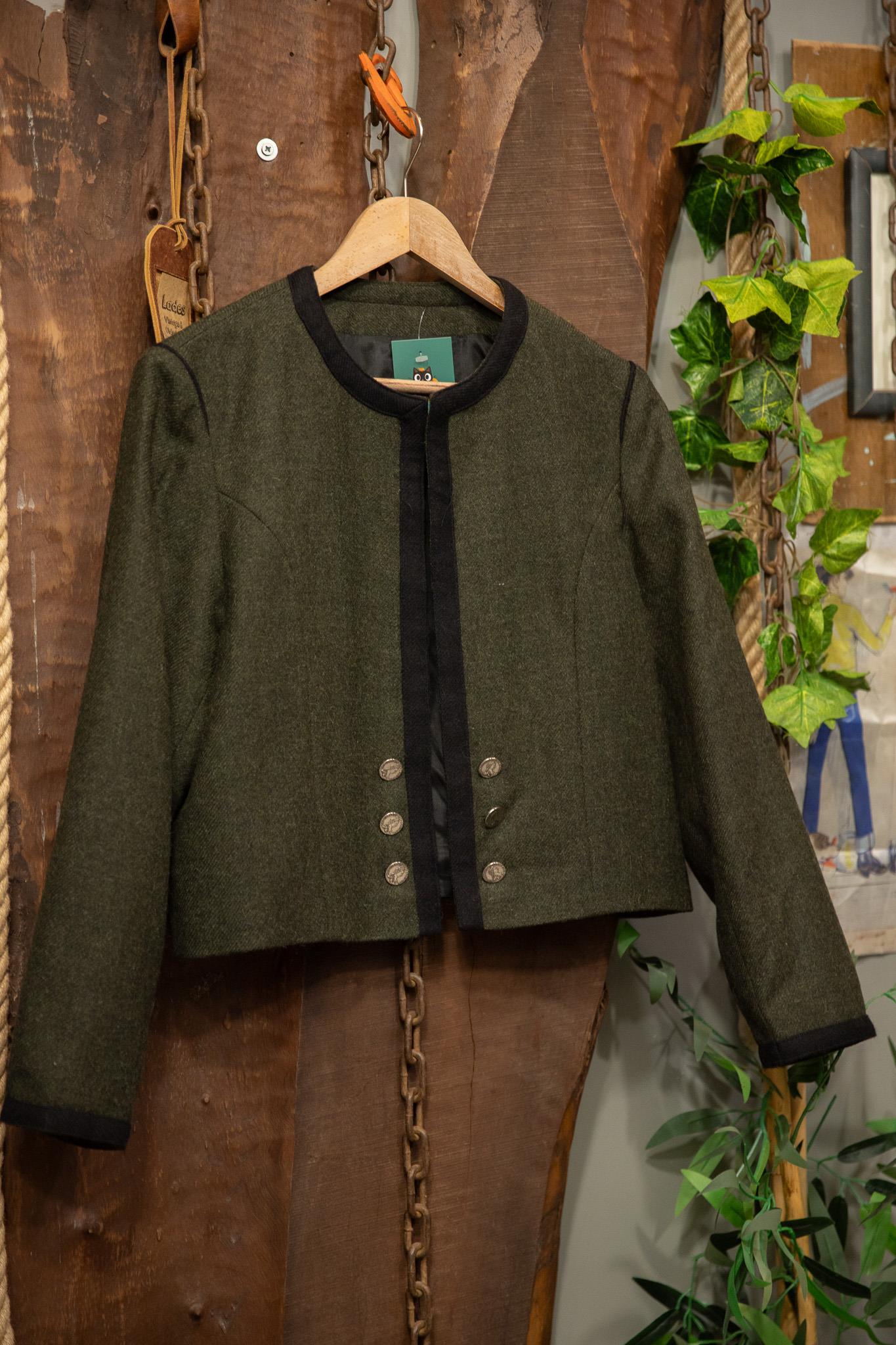 Haki Olive Wool Bolero Ceket