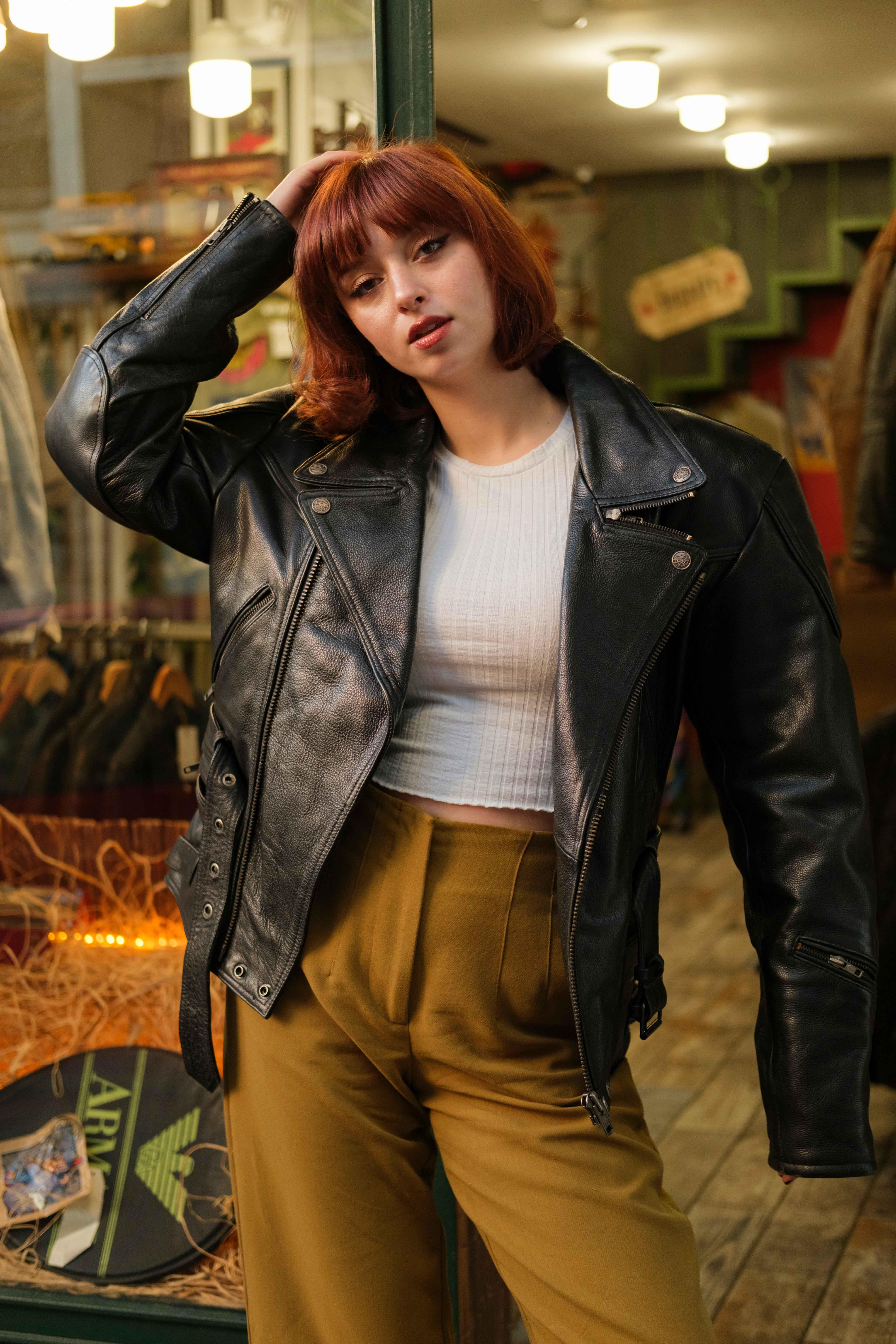İndian Classic RABERG Biker Vintage Unisex Deri Ceket