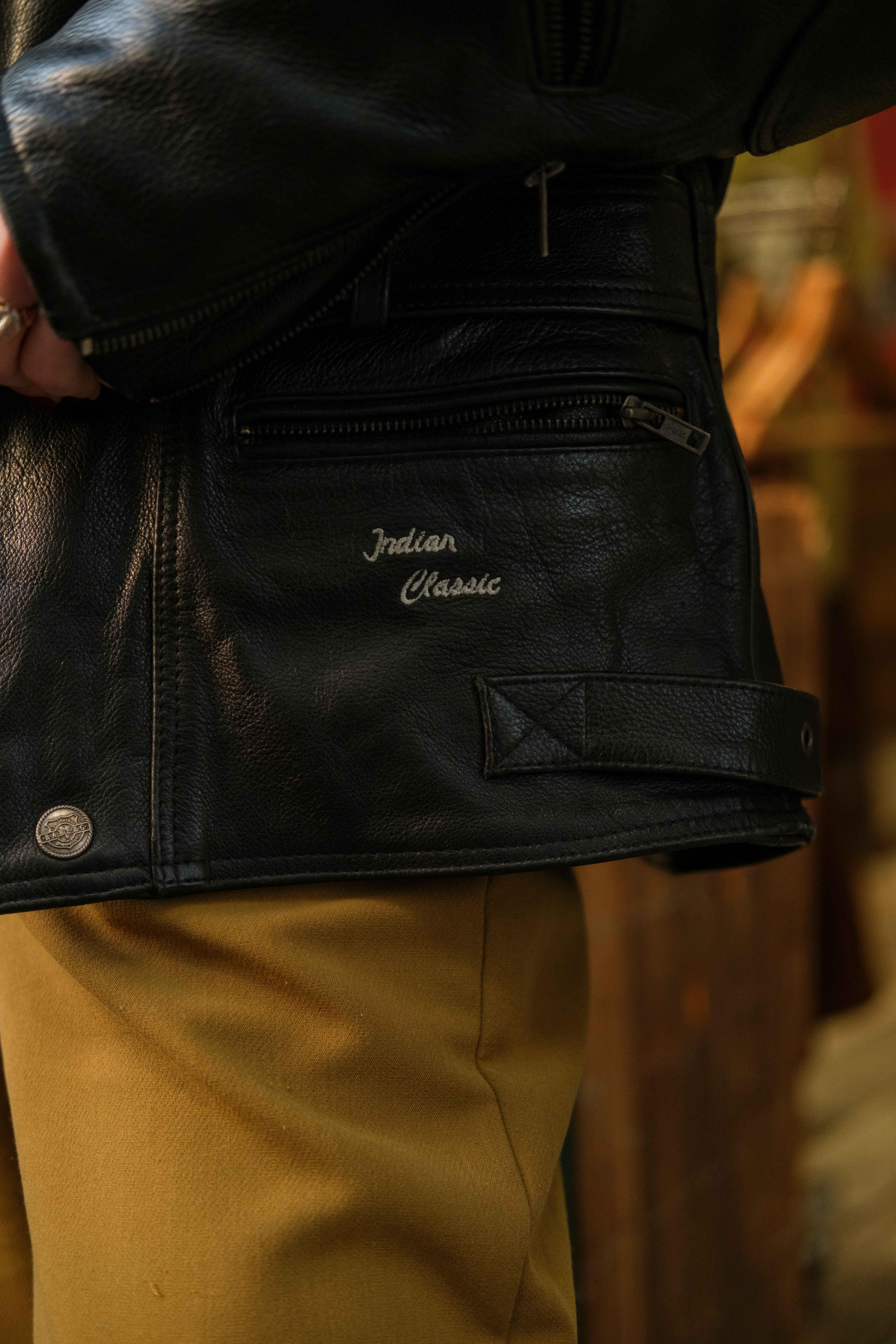 İndian Classic RABERG Biker Vintage Unisex Deri Ceket