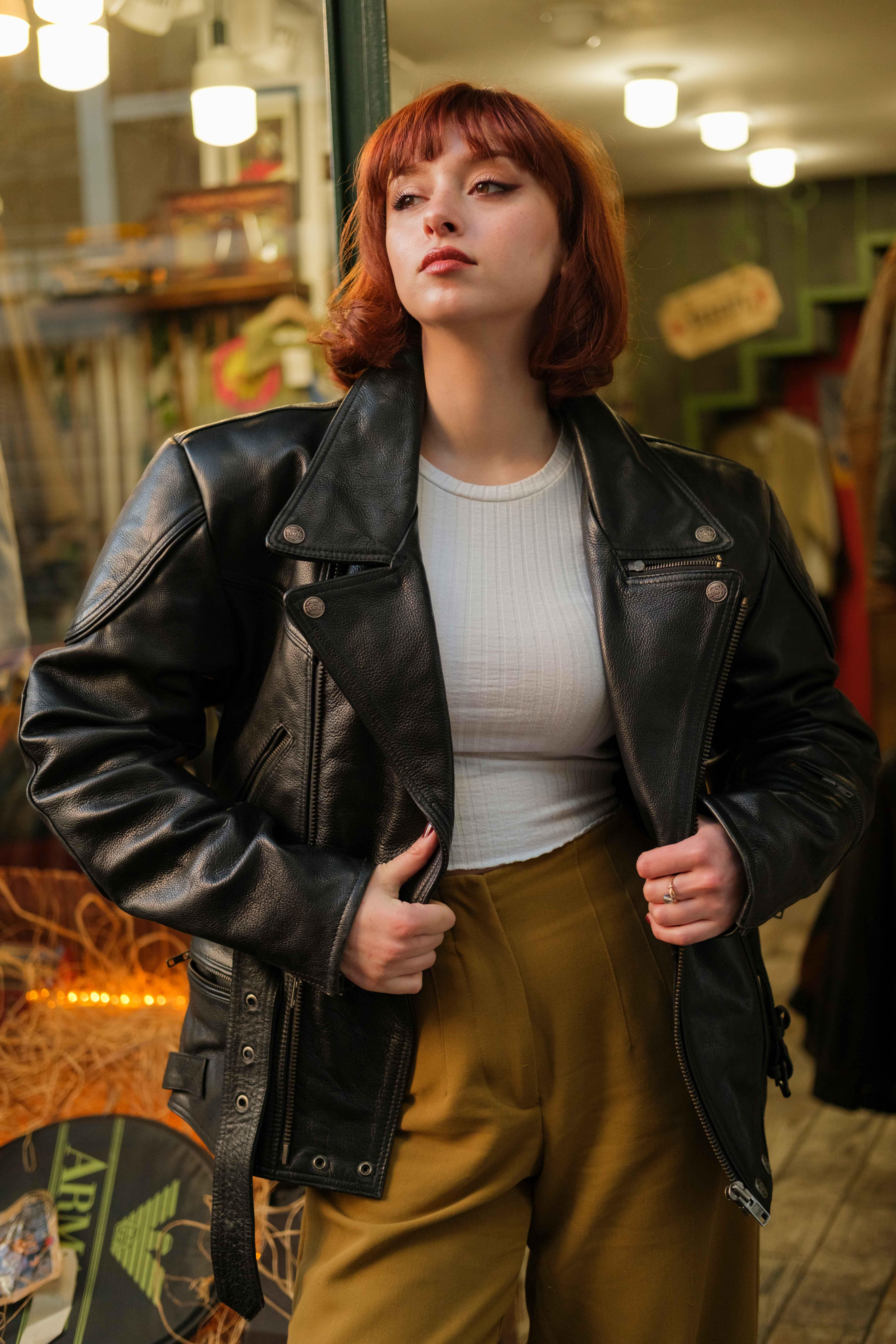 İndian Classic RABERG Biker Vintage Unisex Deri Ceket