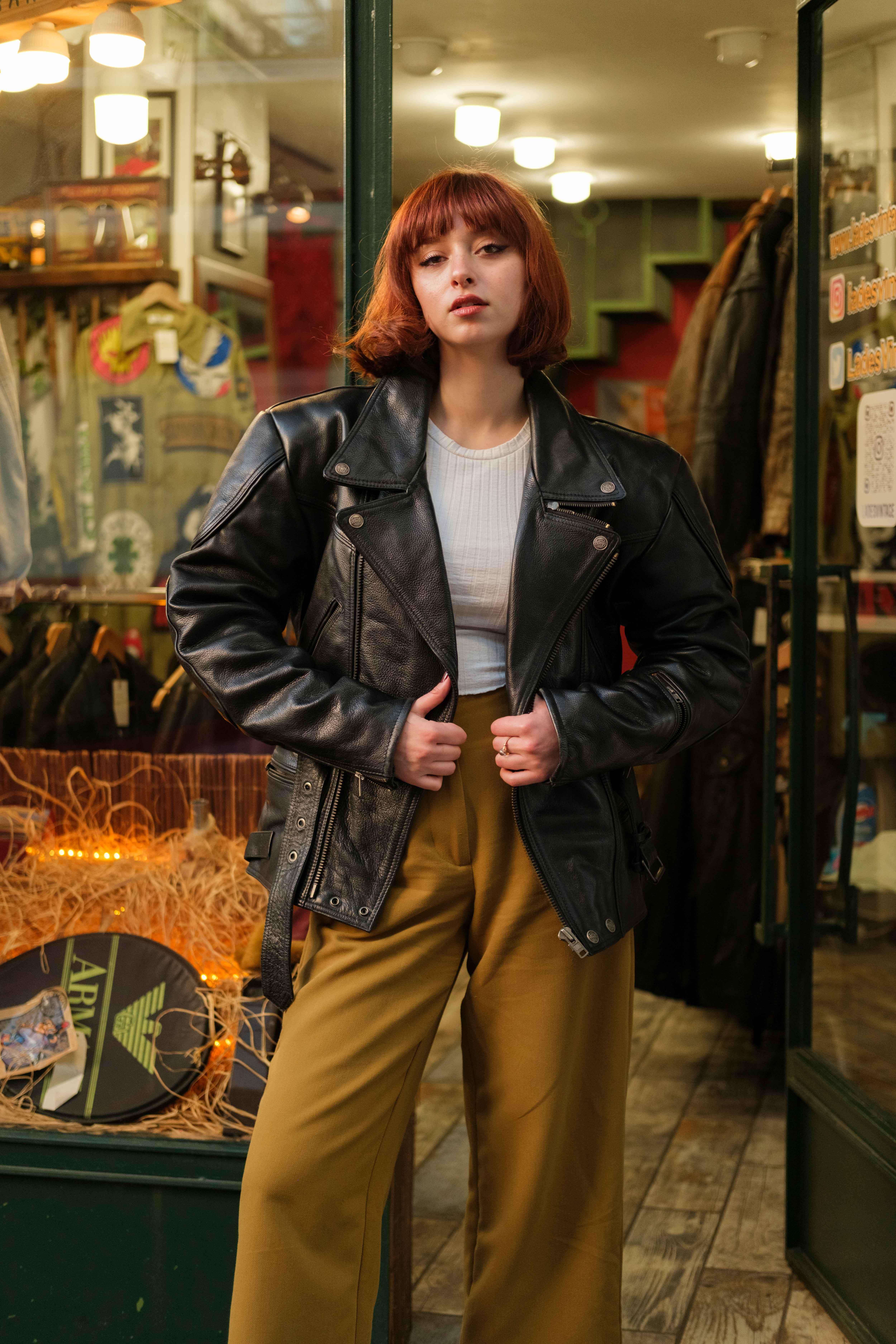 İndian Classic RABERG Biker Vintage Unisex Deri Ceket