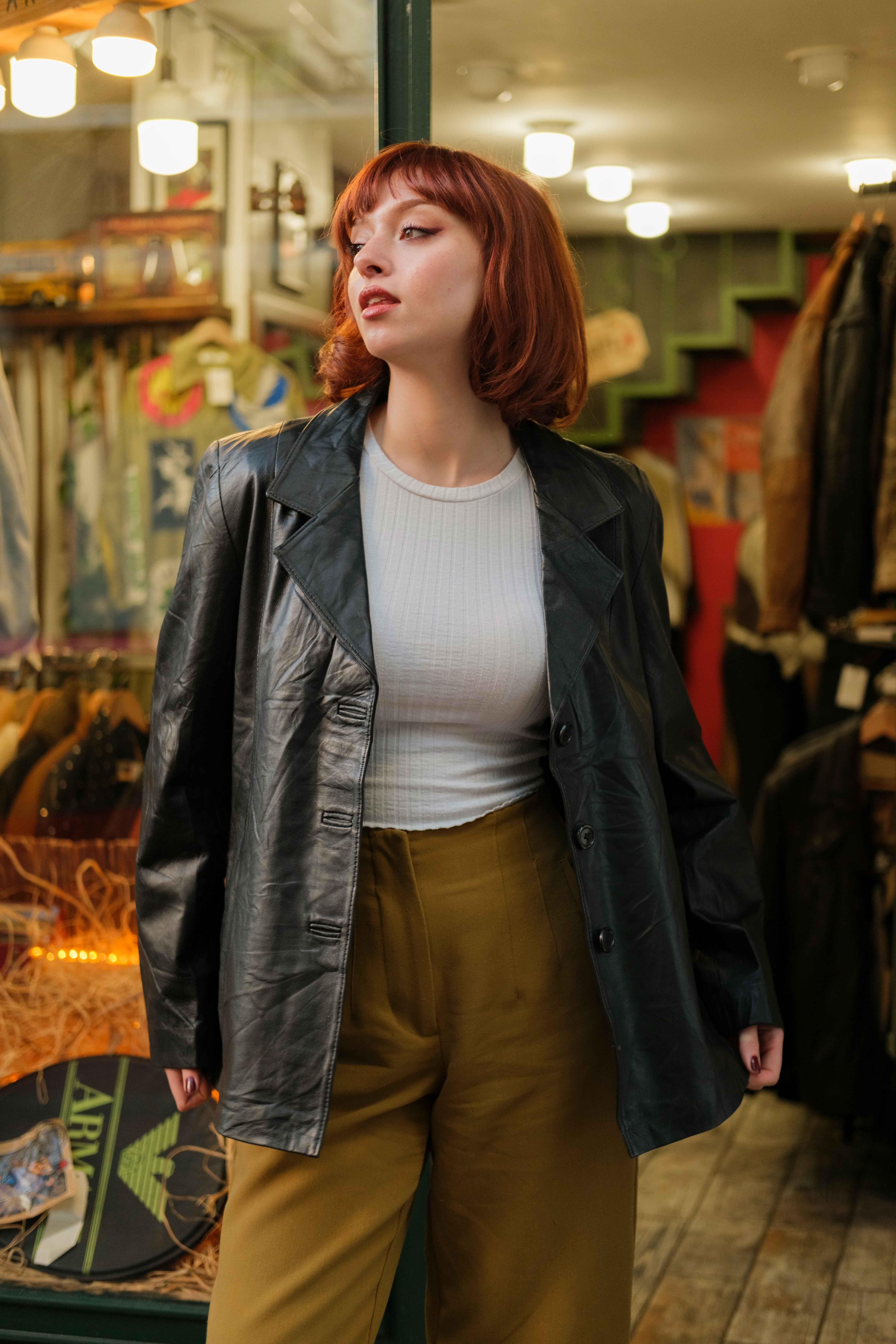 İtalian Blazer Model Kadın Deri Ceket