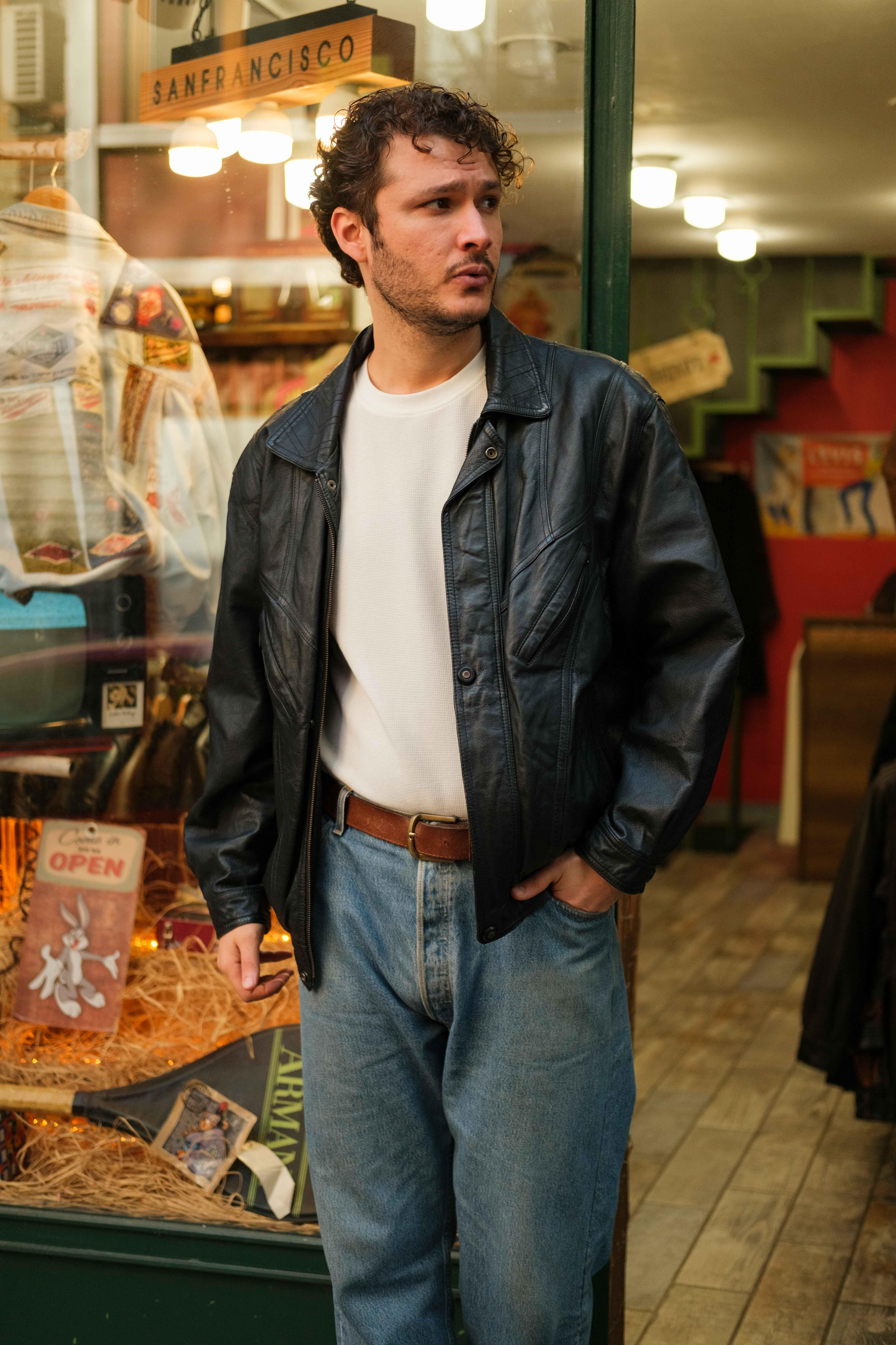 İtalian Bomber Model Unisex Deri Ceket