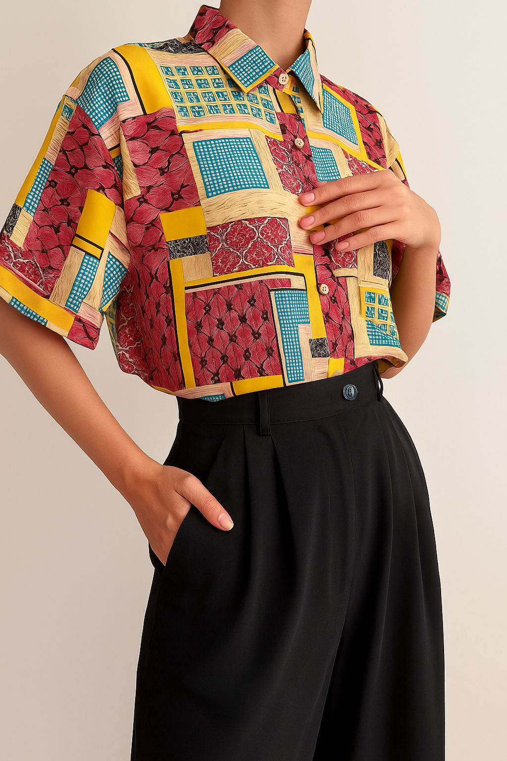 İtalian Etnik Salaş Gömlek