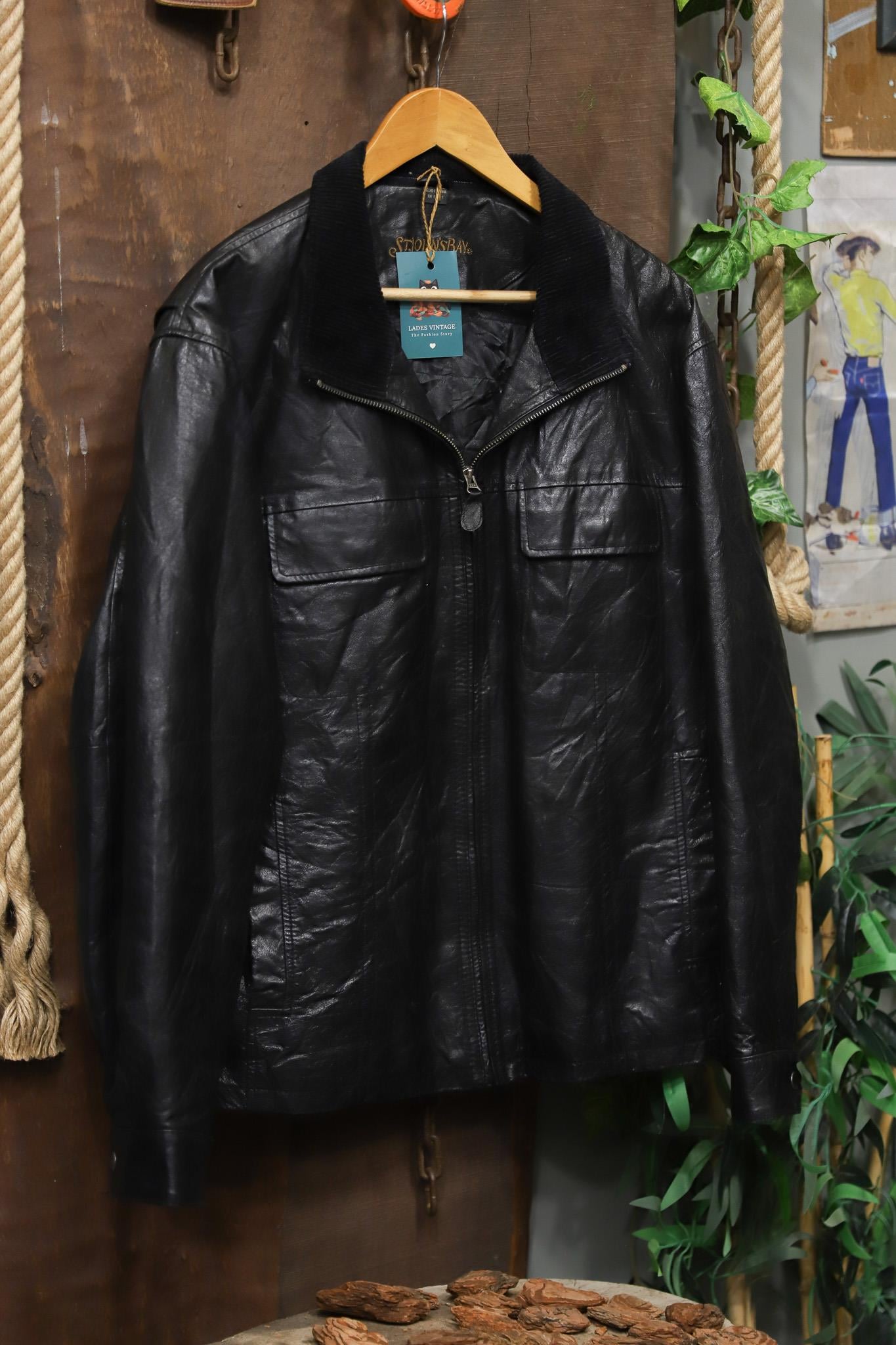Kadife Yaka Biker 90s Deri Ceket