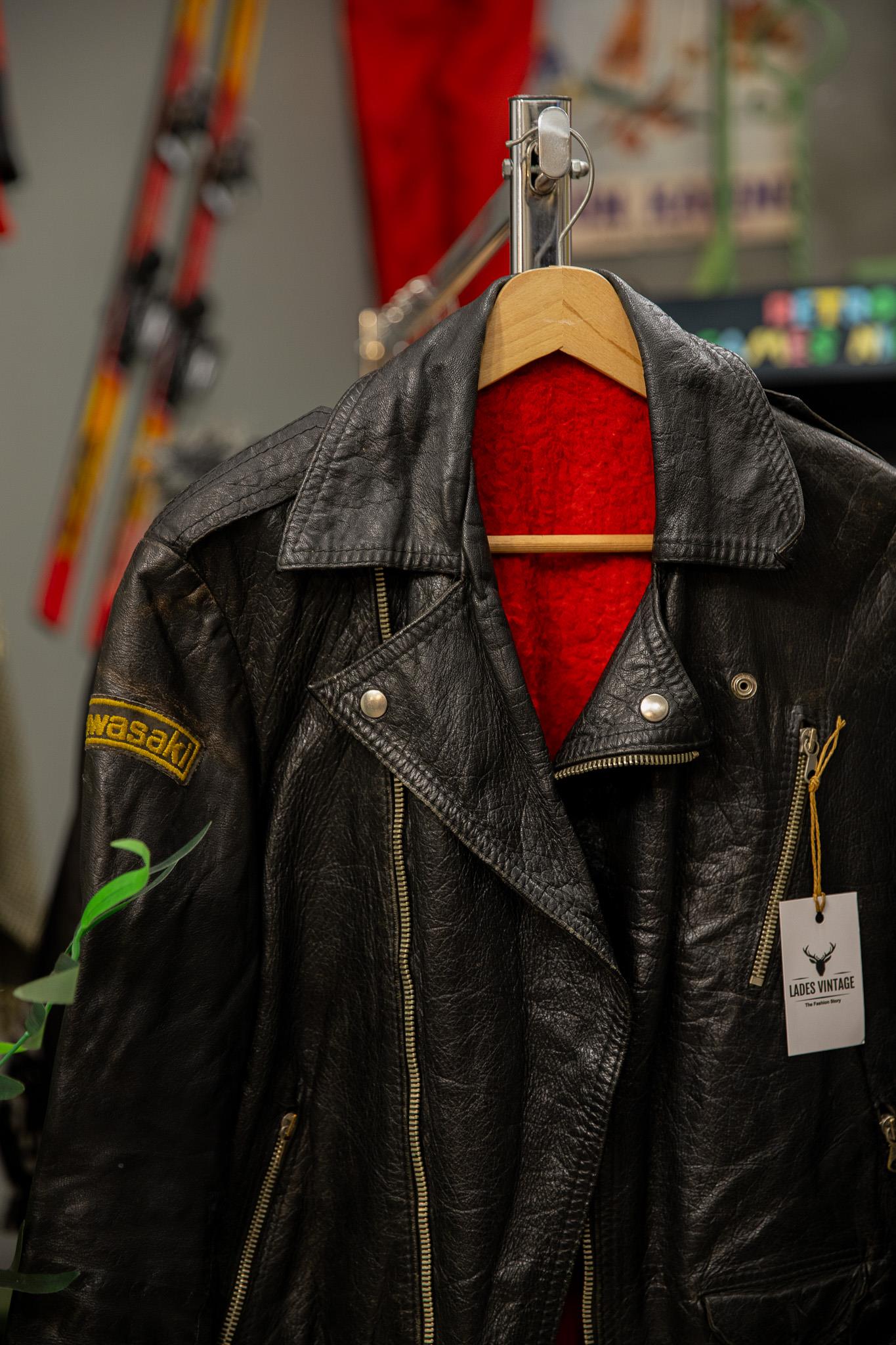 KAWASAKİ Biker Model Unisex Deri Ceket