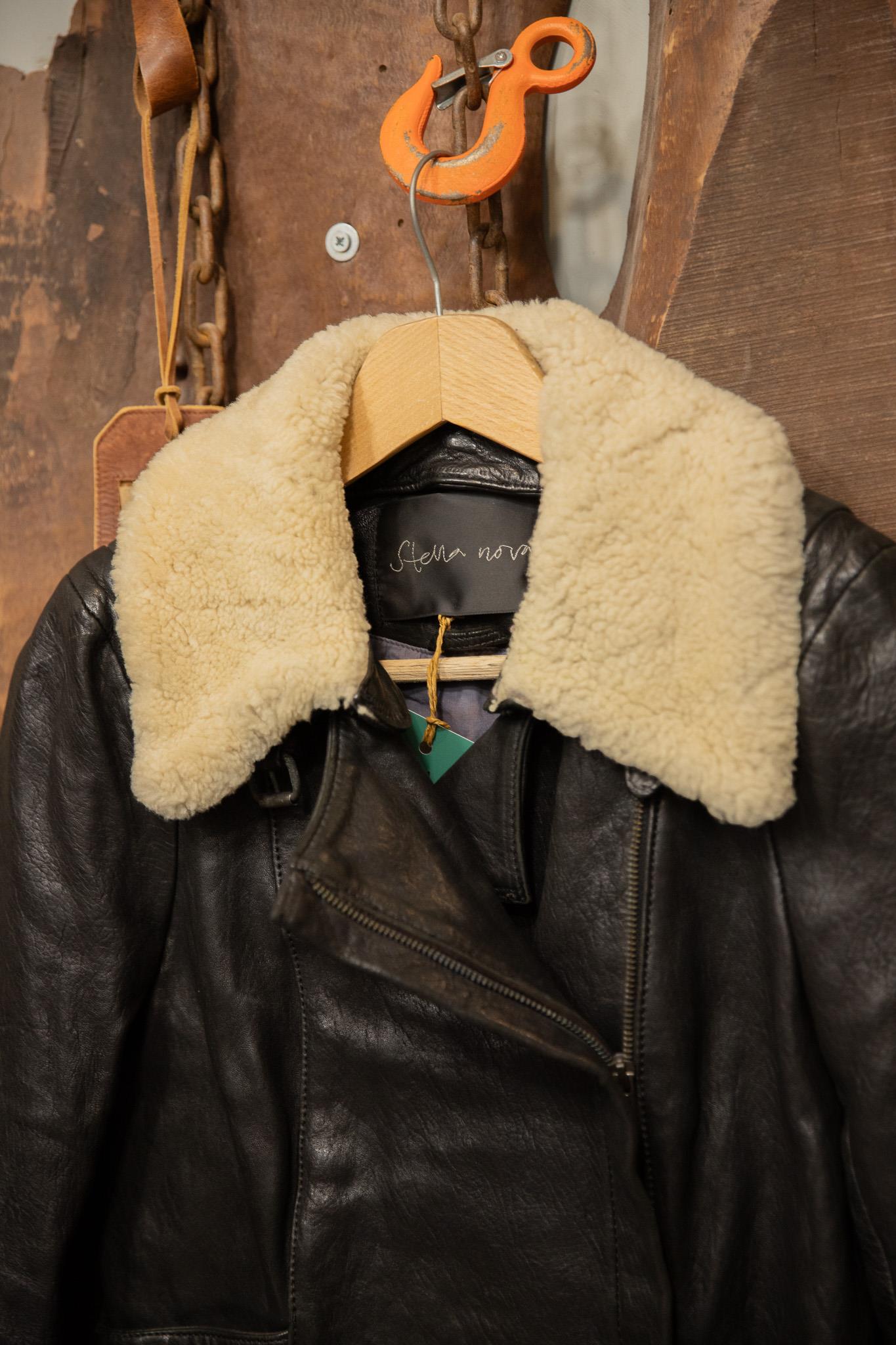 Kürk Yaka Classic Biker Deri Ceket