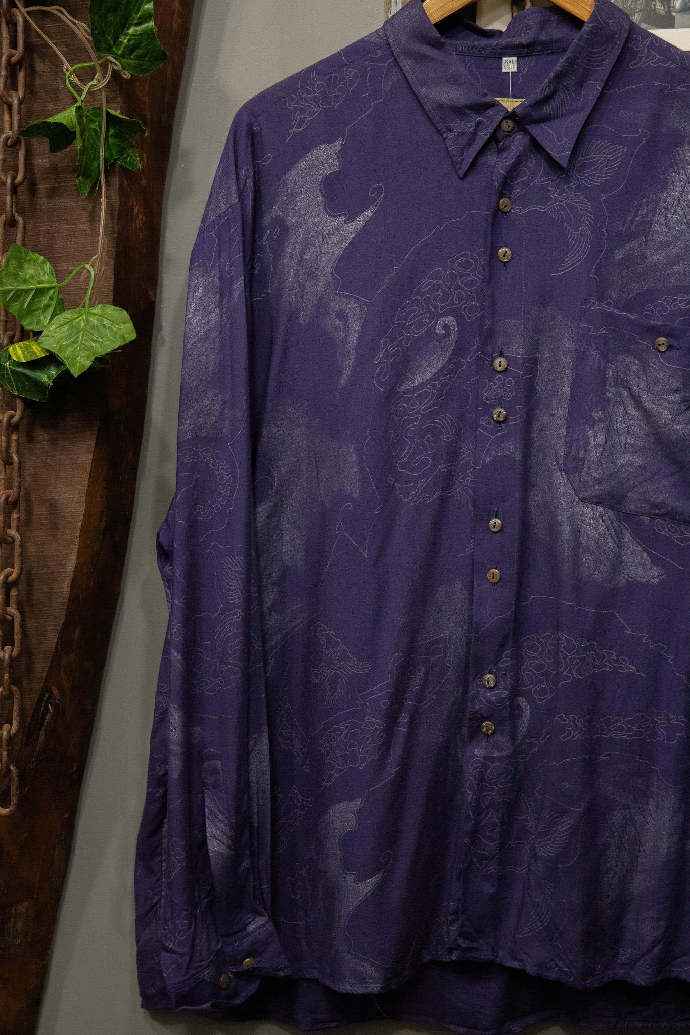 LEONARDO İtalian 90s Purple Gömlek