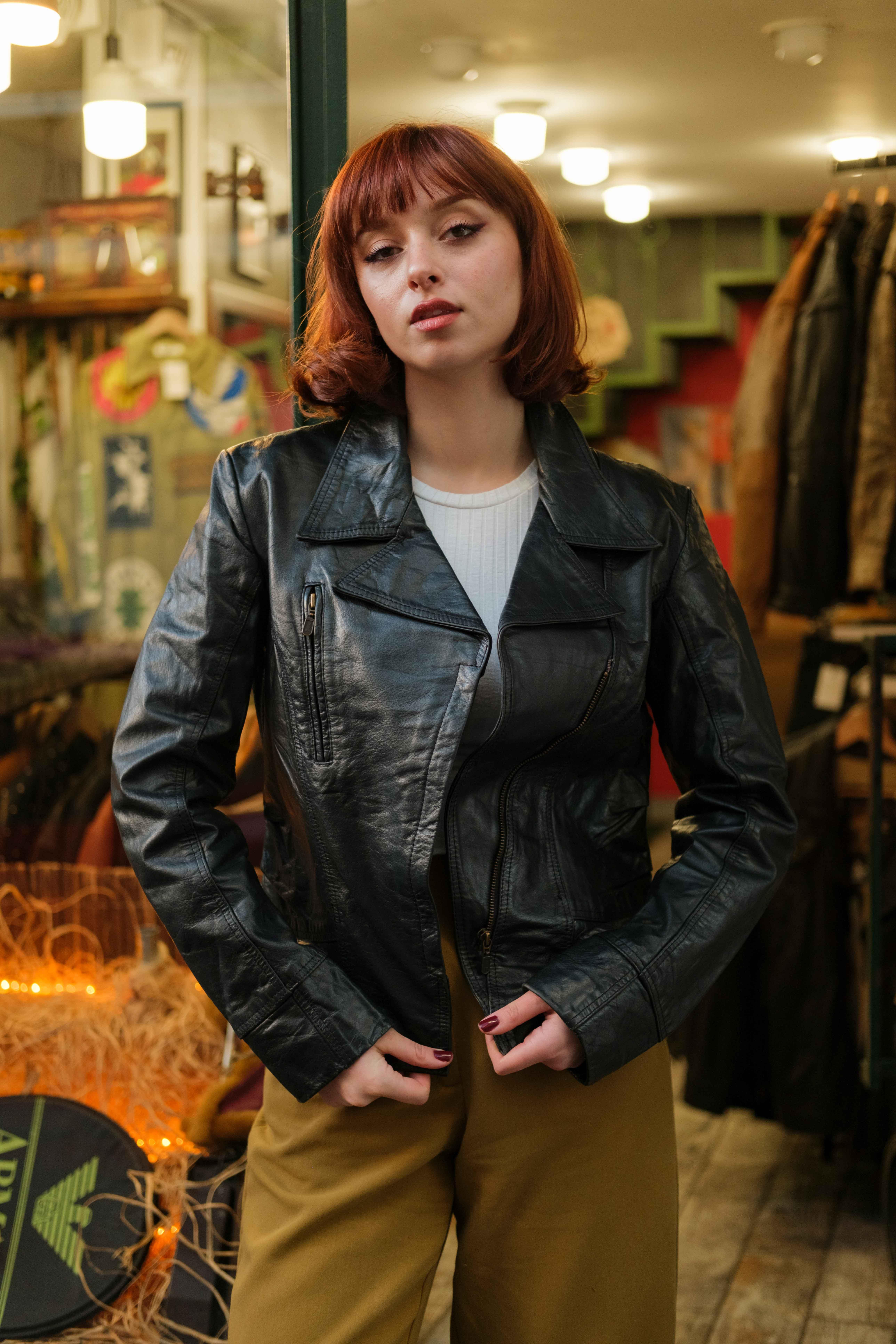 London Biker Model Kadın Deri Ceket