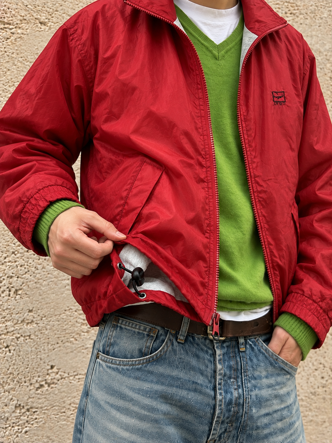 Maroon Red Outdoor Yağmurluk/Ceket