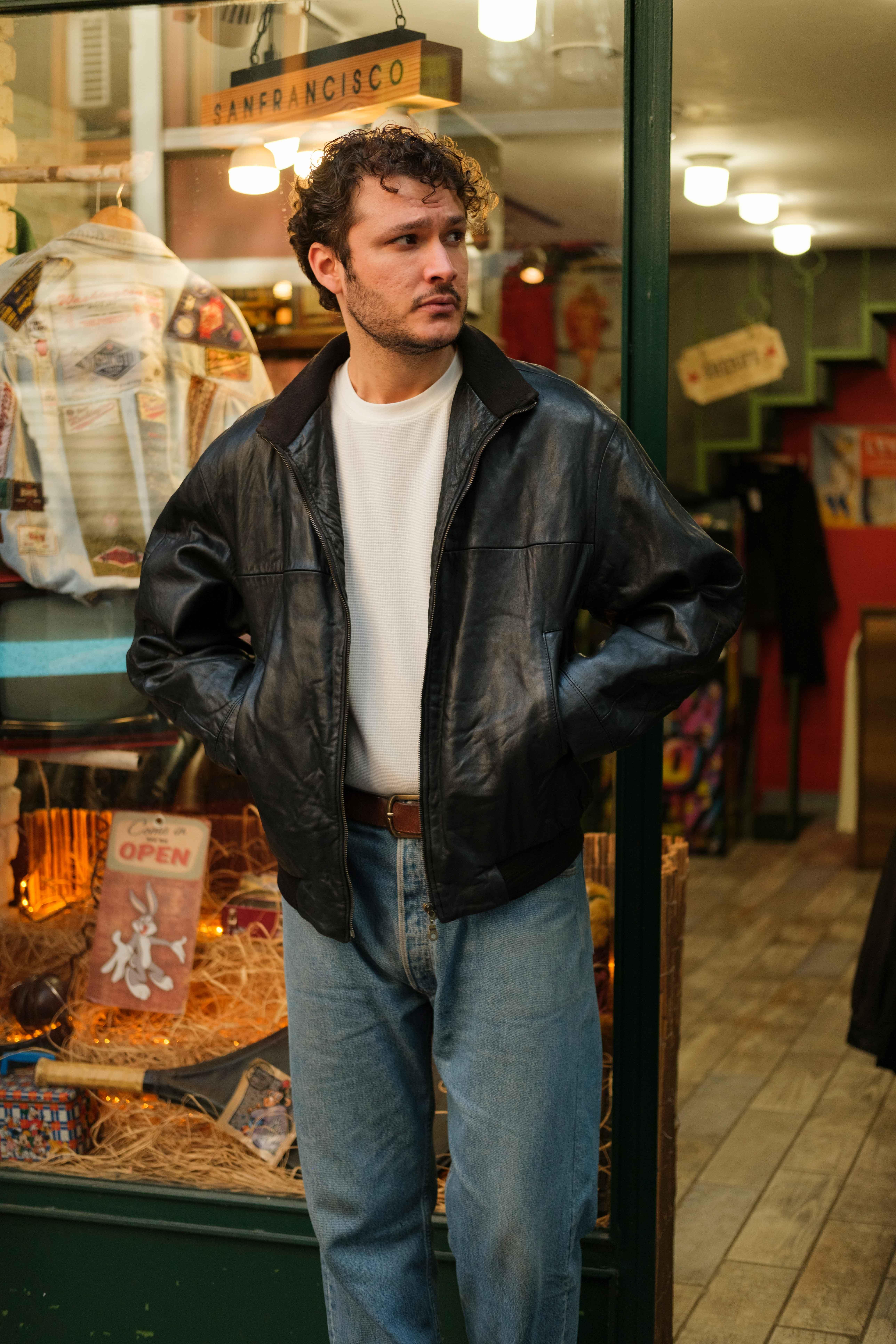 MILESTONE İtalian Bomber Model Unisex Deri Ceket