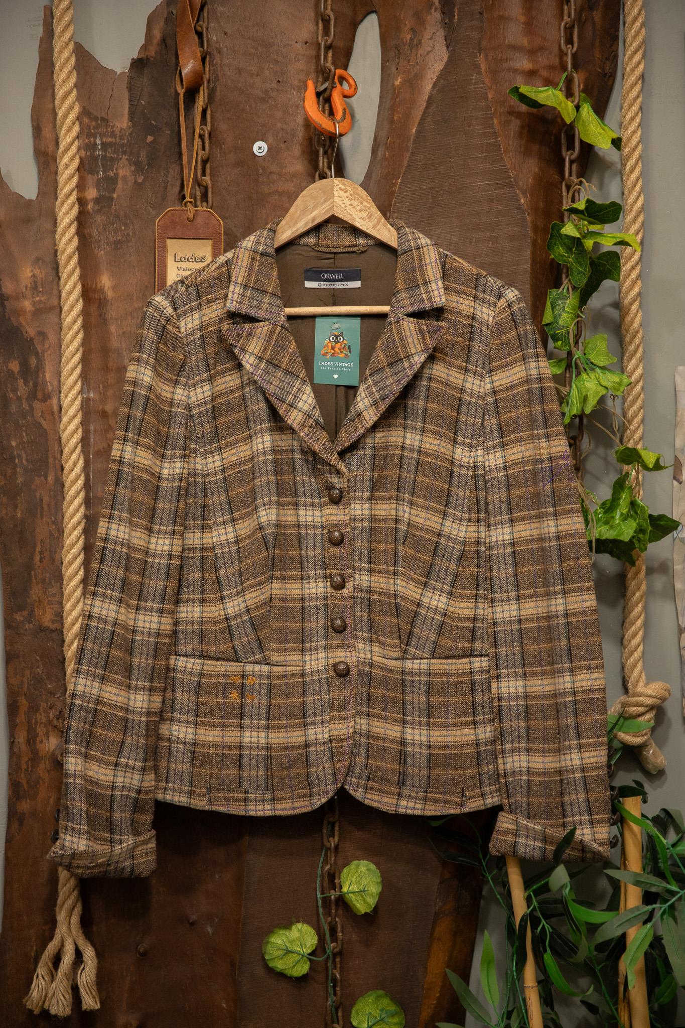 Orwell Brown Cropped Wool Ceket