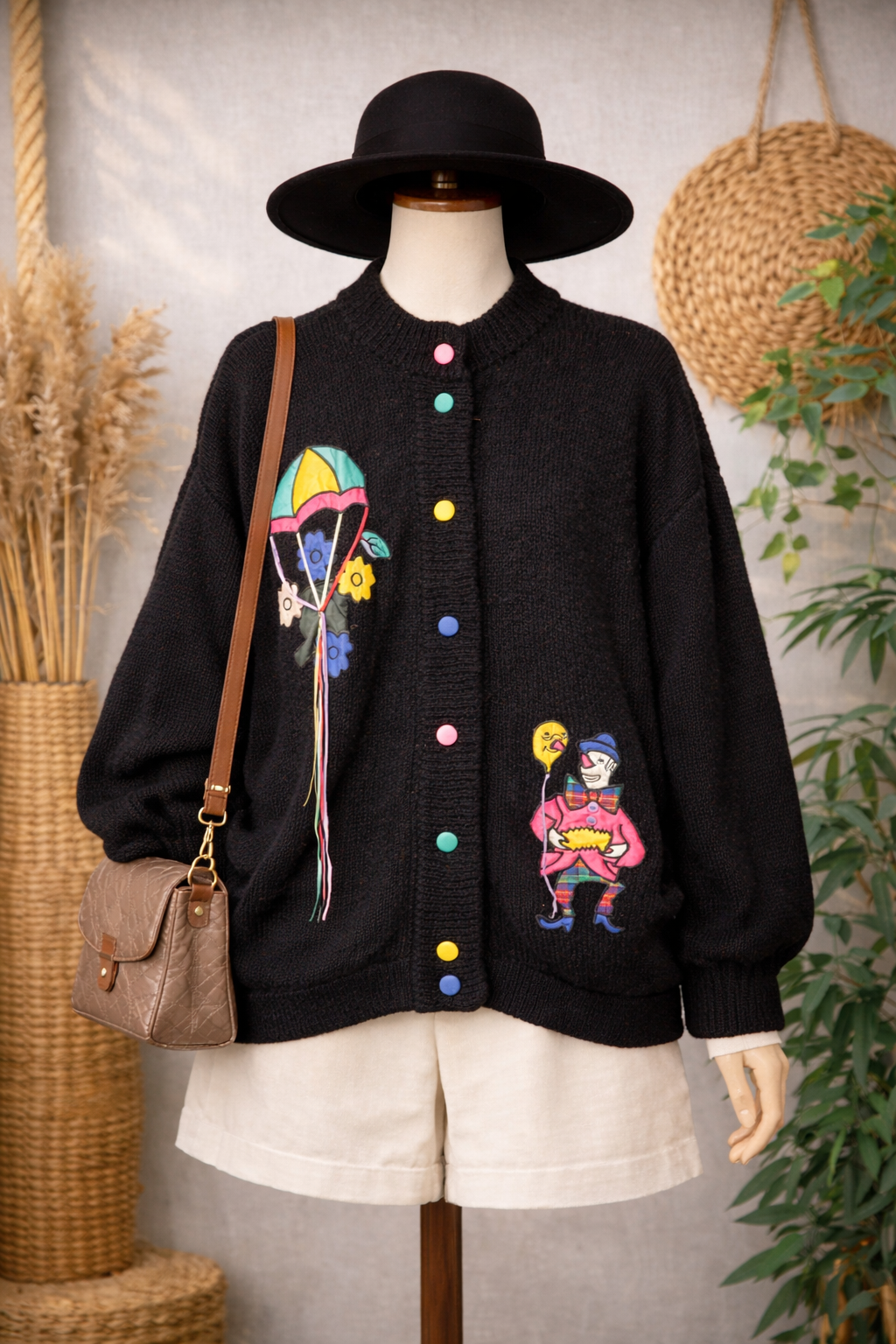 Oversize Palyaço 90s Wool Hırka