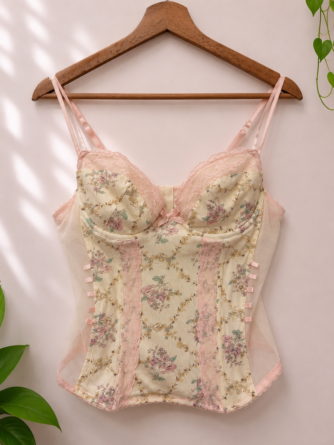 Pastel Floral&Sheer Korse