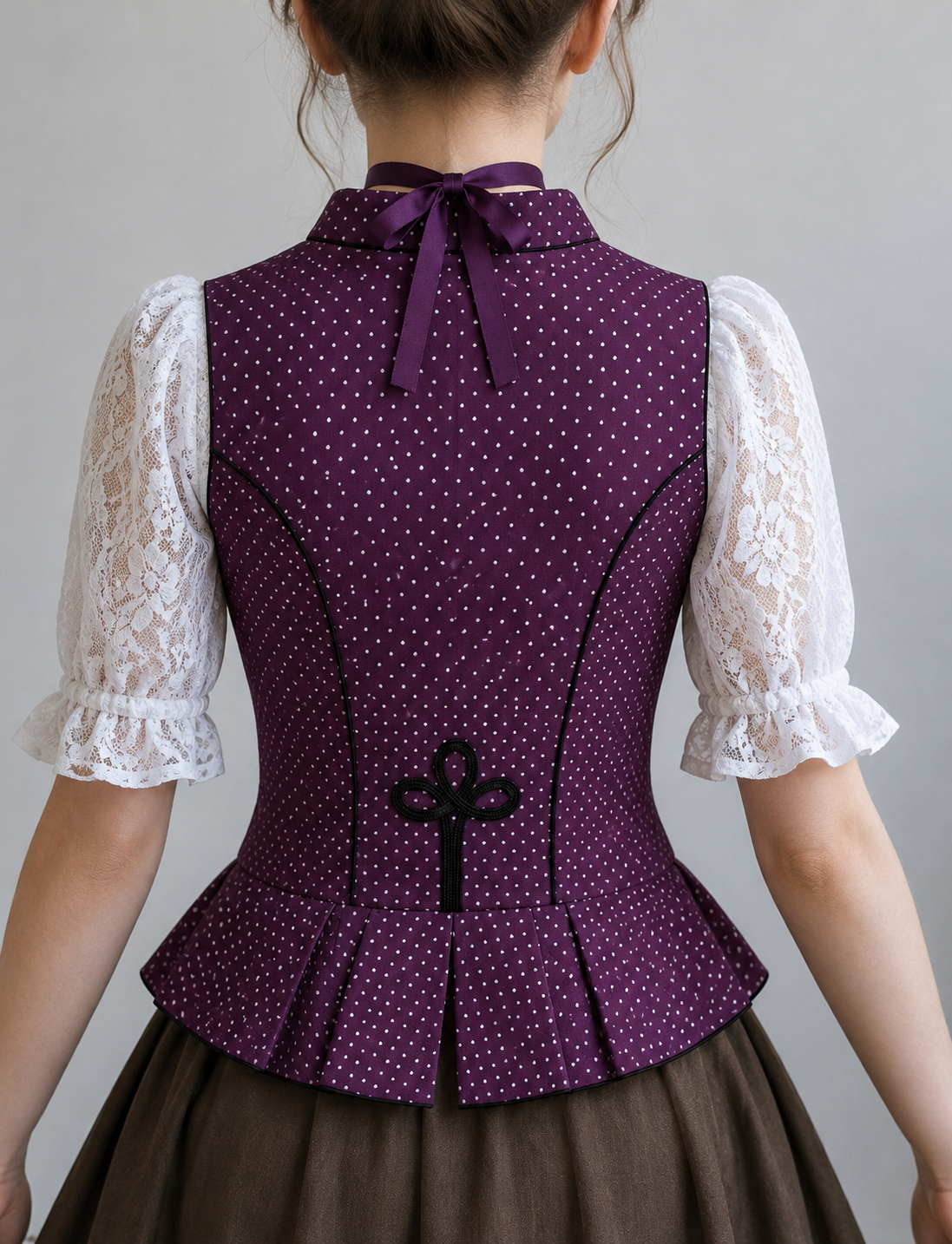 Purple Polka Vest Yelek