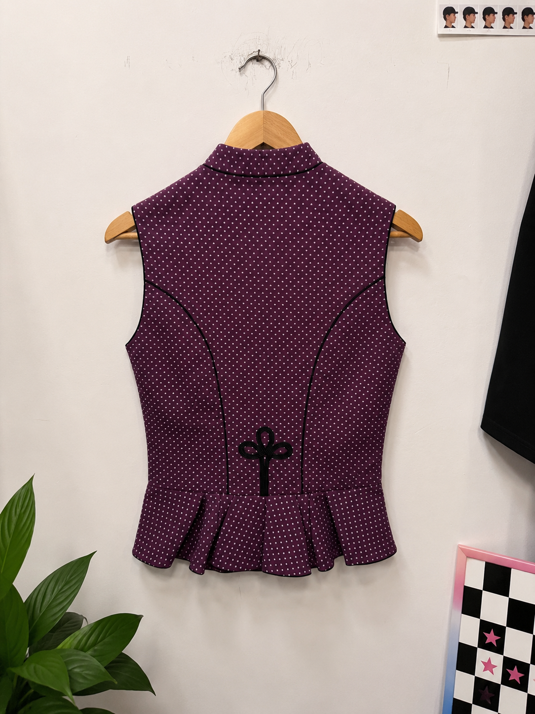 Purple Polka Vest Yelek