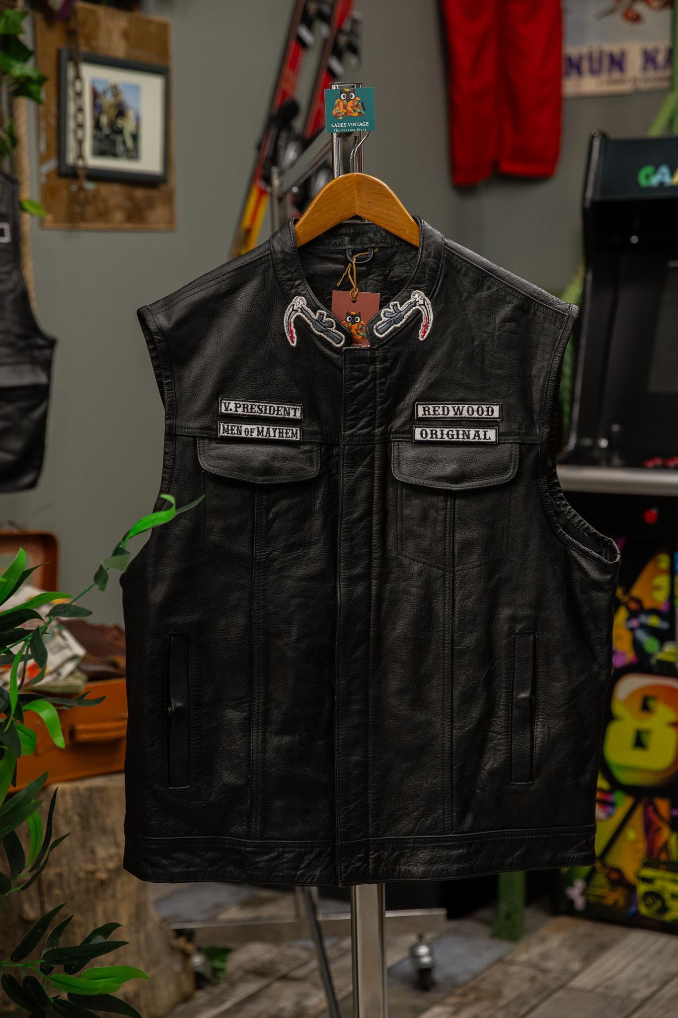 SOHS OF ANARCHY Tasarım Deri Yelek/Ceket
