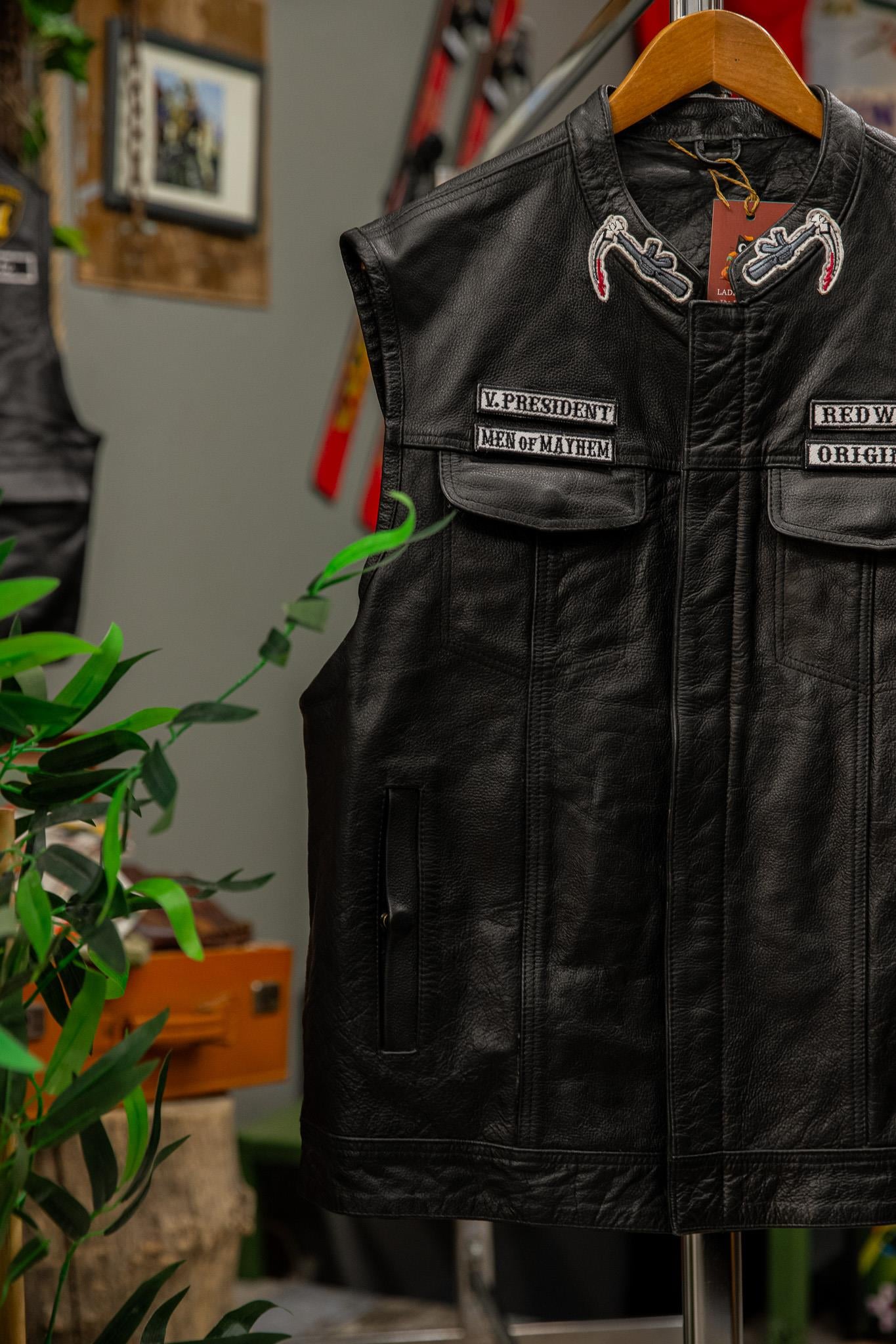 SOHS OF ANARCHY Tasarım Deri Yelek/Ceket