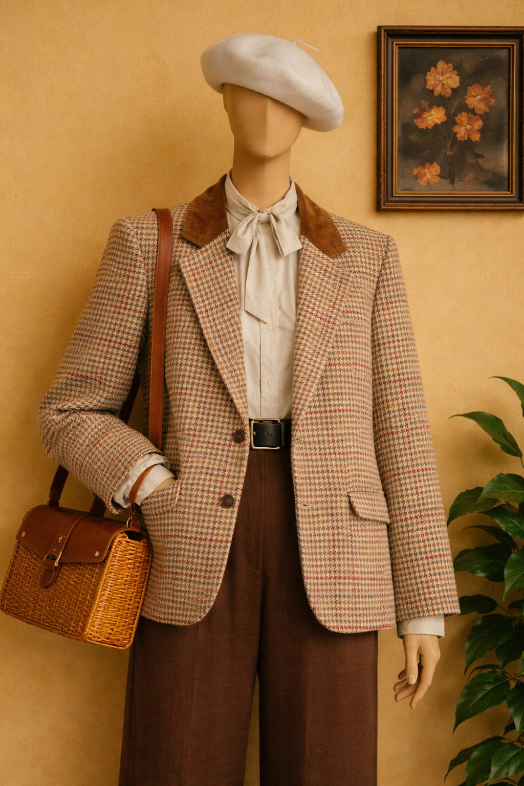 Süet Yaka Camel Blazer Ceket